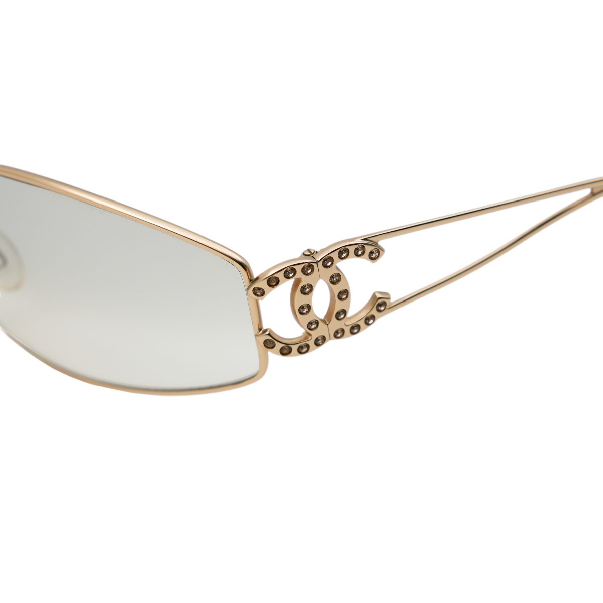 Chanel 4073 Gold Gradient Crystal CC Logo Y2K Sunglasses — photo 4