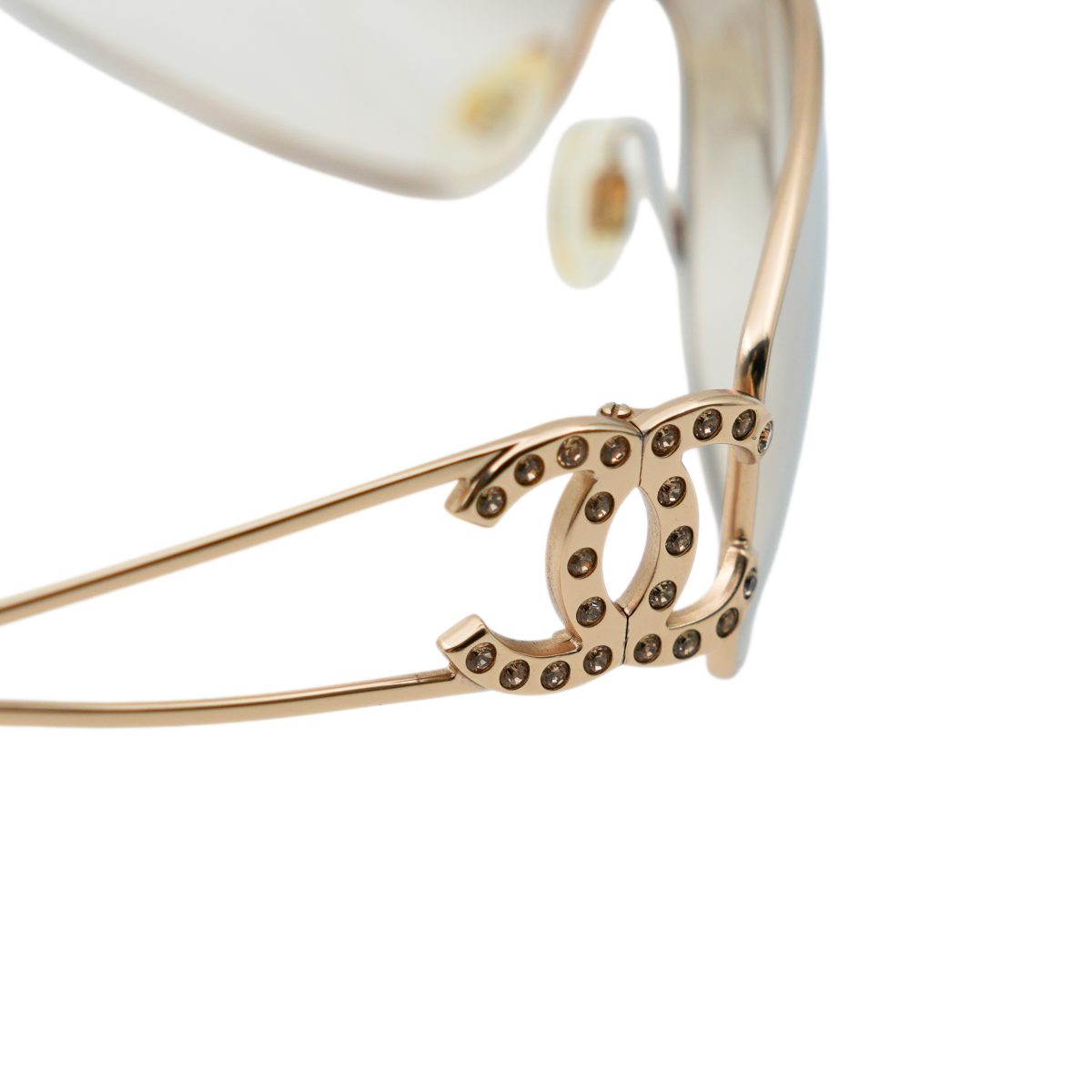 Chanel 4073 Gold Gradient Crystal CC Logo Y2K Sunglasses — photo 5