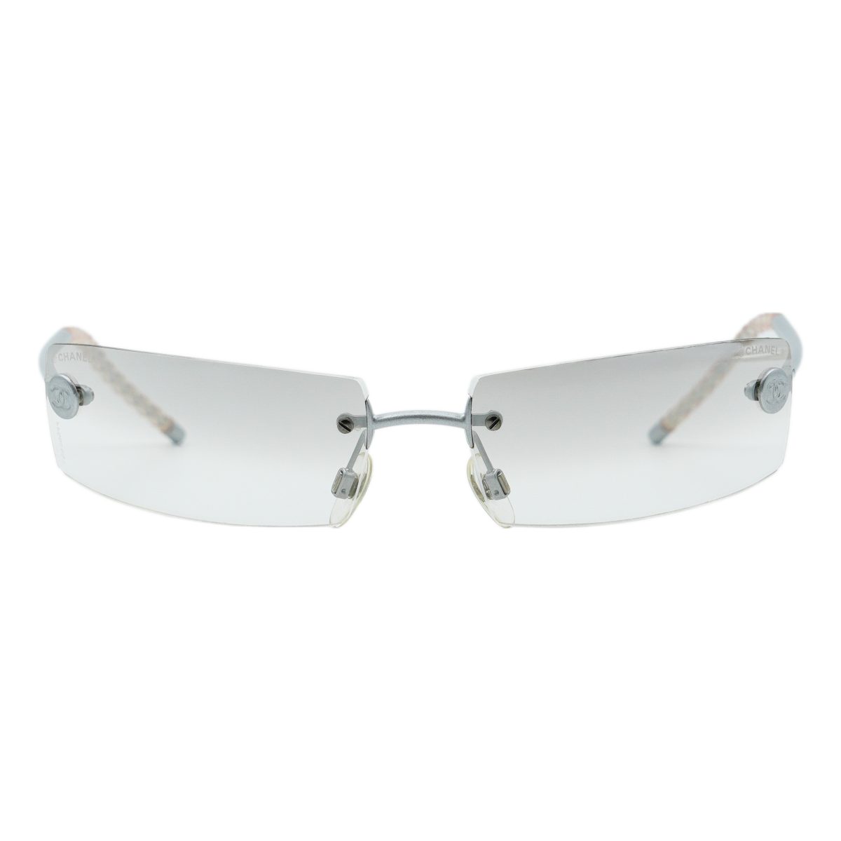 Chanel 4047 Silver Gradient Rimless CC Logo Y2K Sunglasses — photo 2