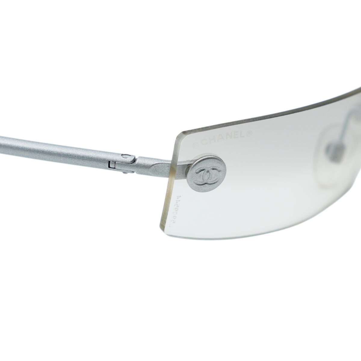 Chanel 4047 Silver Gradient Rimless CC Logo Y2K Sunglasses — photo 5