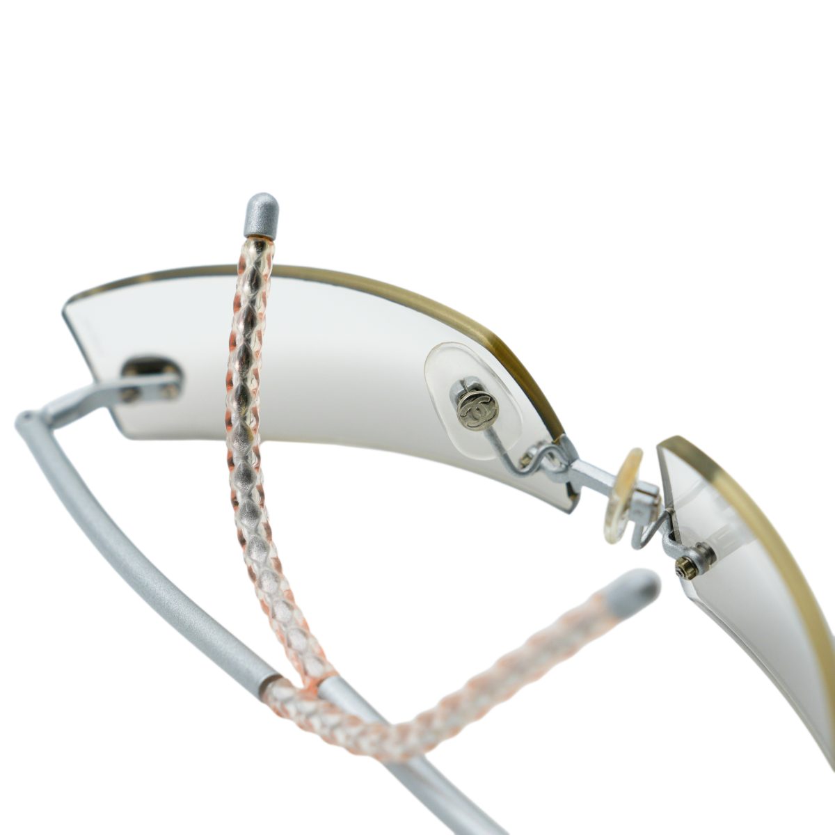 Chanel 4047 Silver Gradient Rimless CC Logo Y2K Sunglasses — photo 10