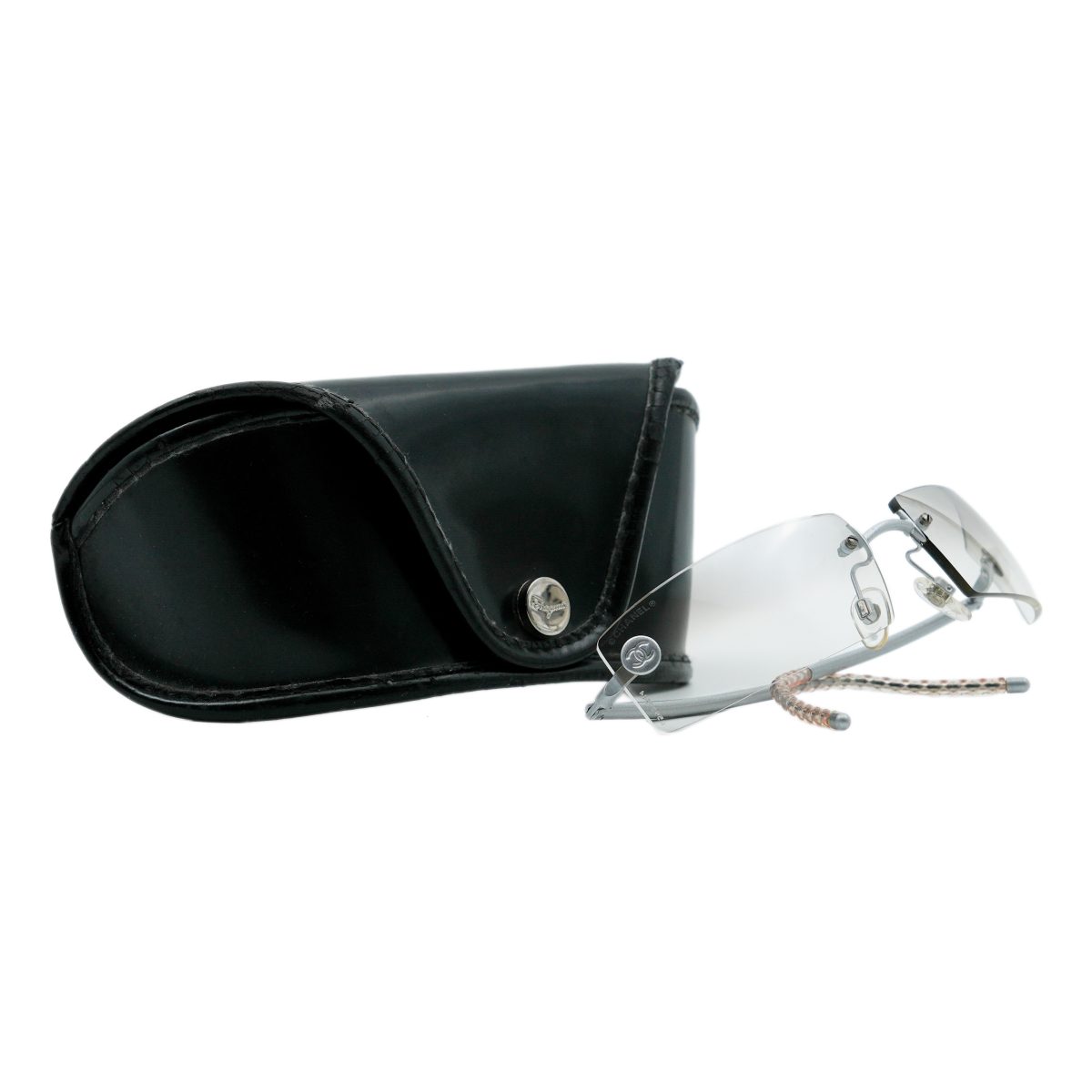 Chanel 4047 Silver Gradient Rimless CC Logo Y2K Sunglasses — photo 11