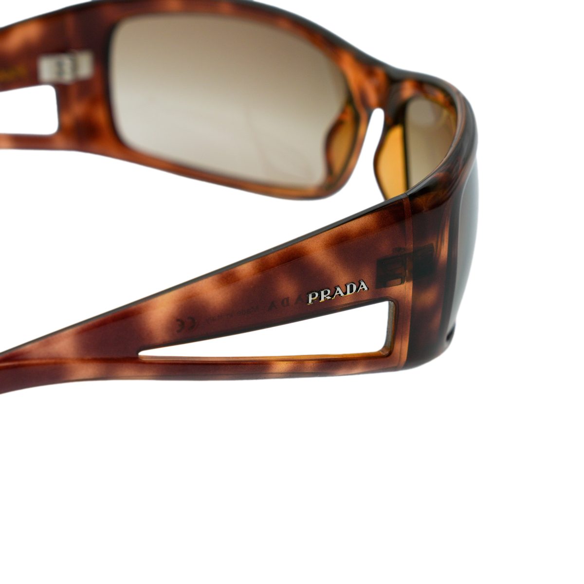 Prada SPR 09F Brown Tortoise Gradient Logo Y2K Sunglasses — photo 5