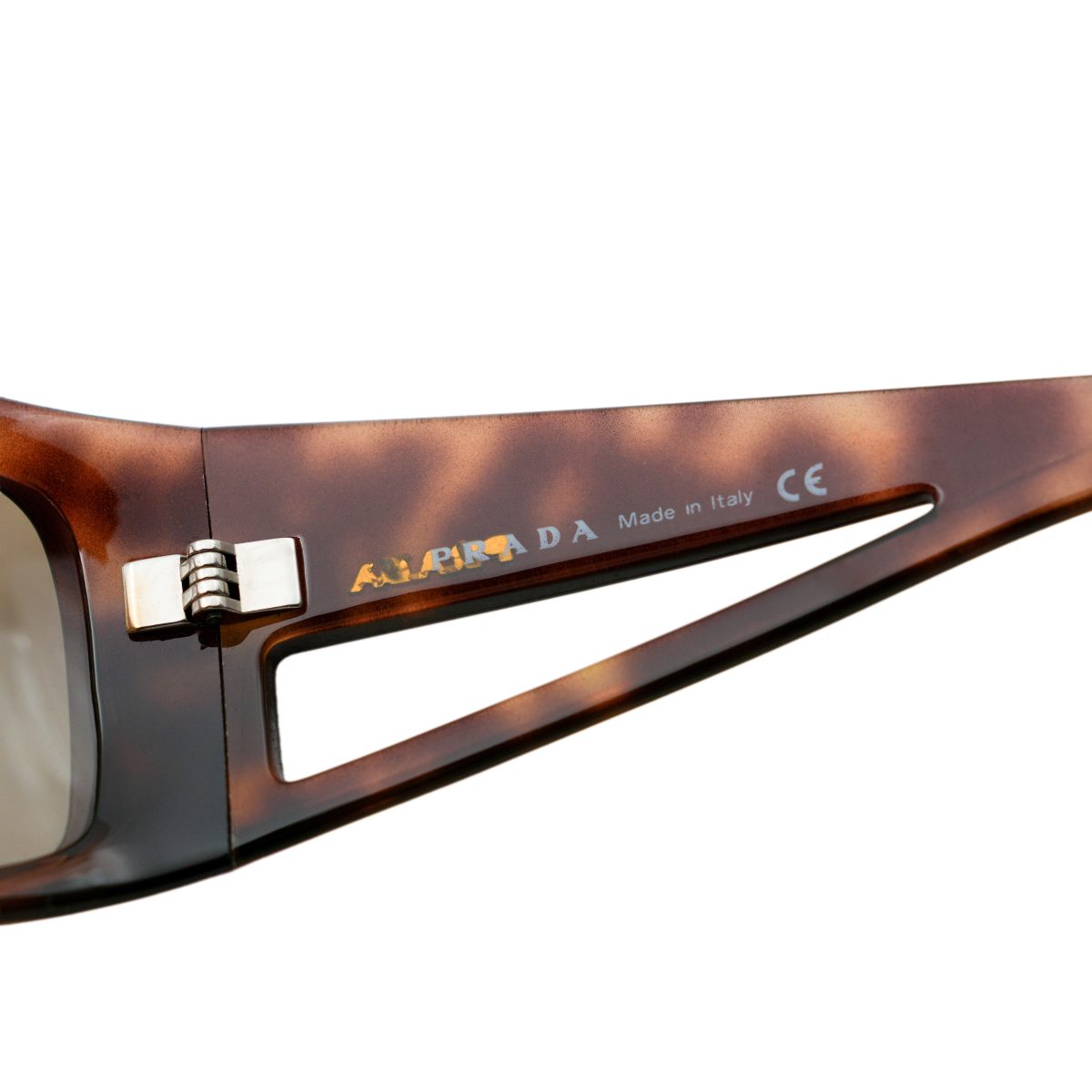 Prada SPR 09F Brown Tortoise Gradient Logo Y2K Sunglasses — photo 7