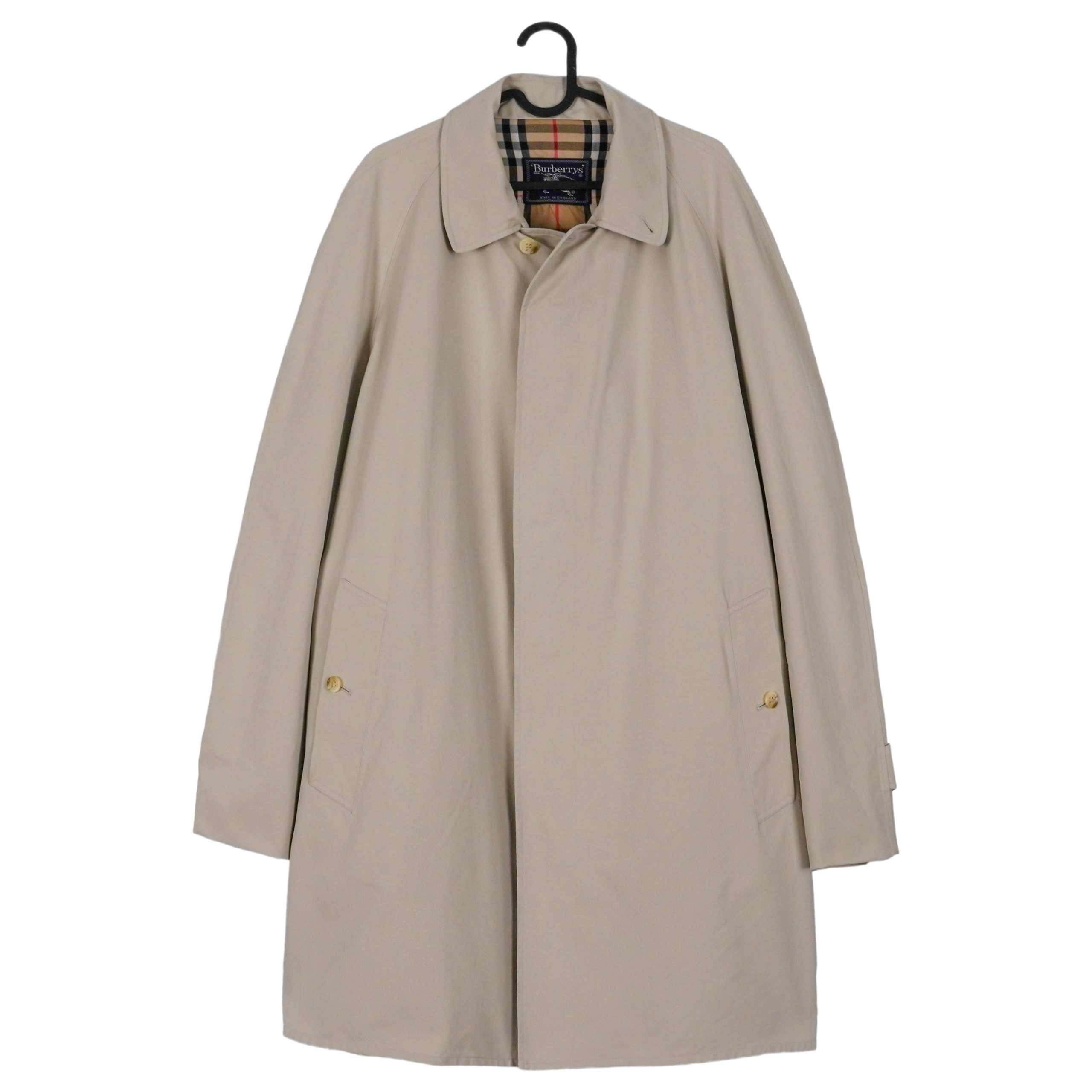 Vintage Burberrys England Beige Nova Check Logo Coat Jacket