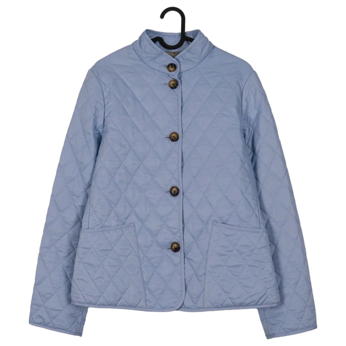 Burberry London Light Blue Nova Check Diamond Quilted Jacket