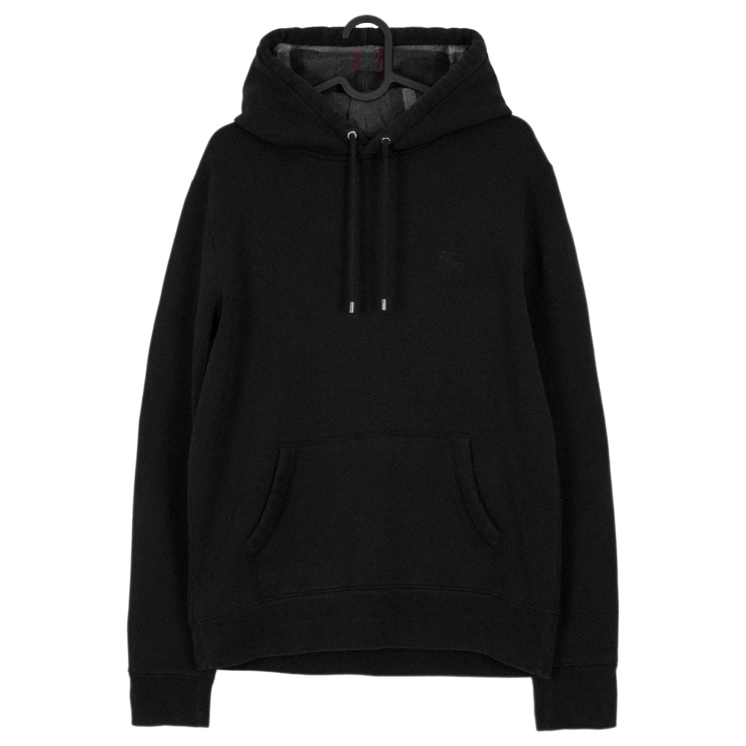 Burberry Claredon Black Embroidered Logo Hoodie Sweatshirt