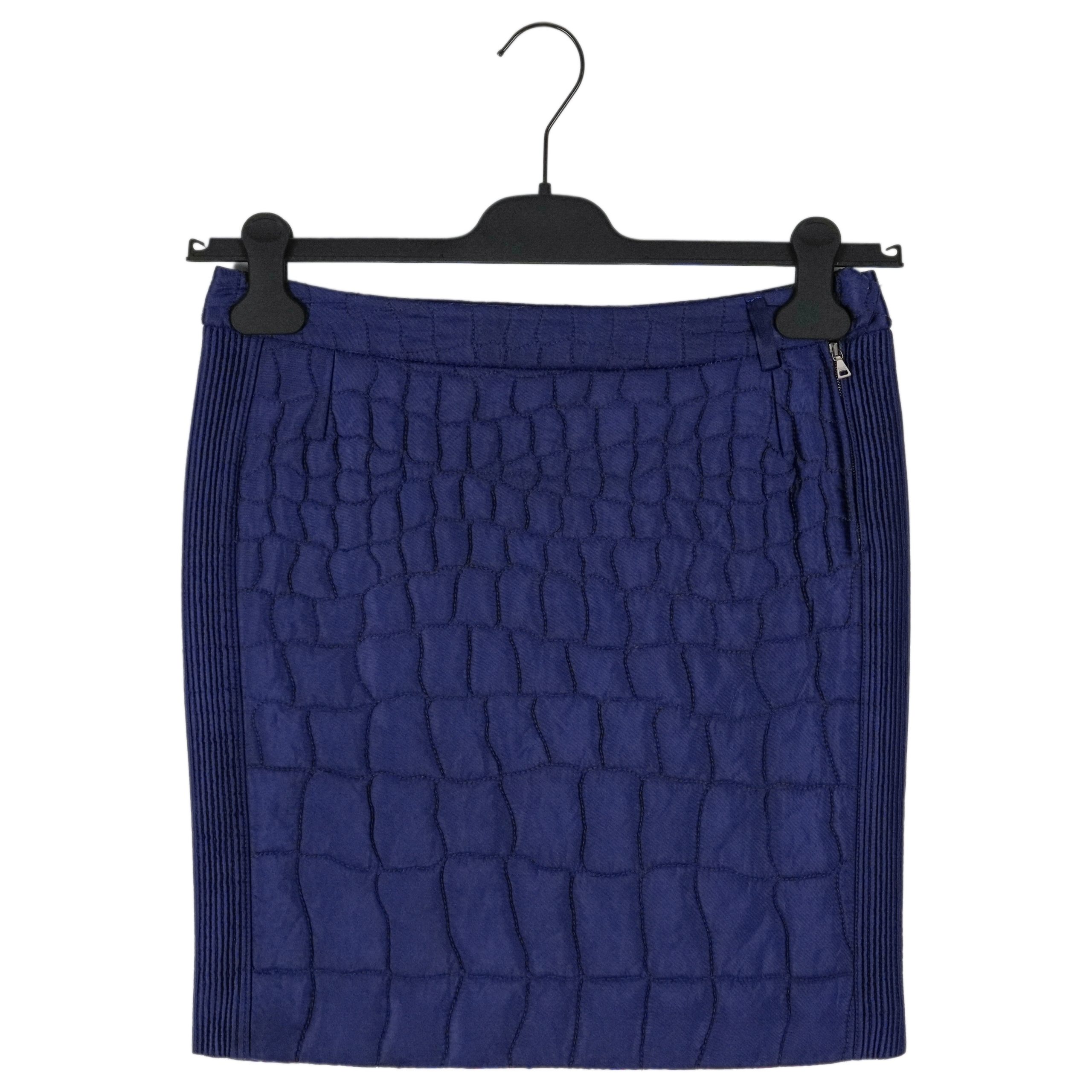 Vintage Prada Sport AW 2006 Blue Quilted Padded Mini Skirt