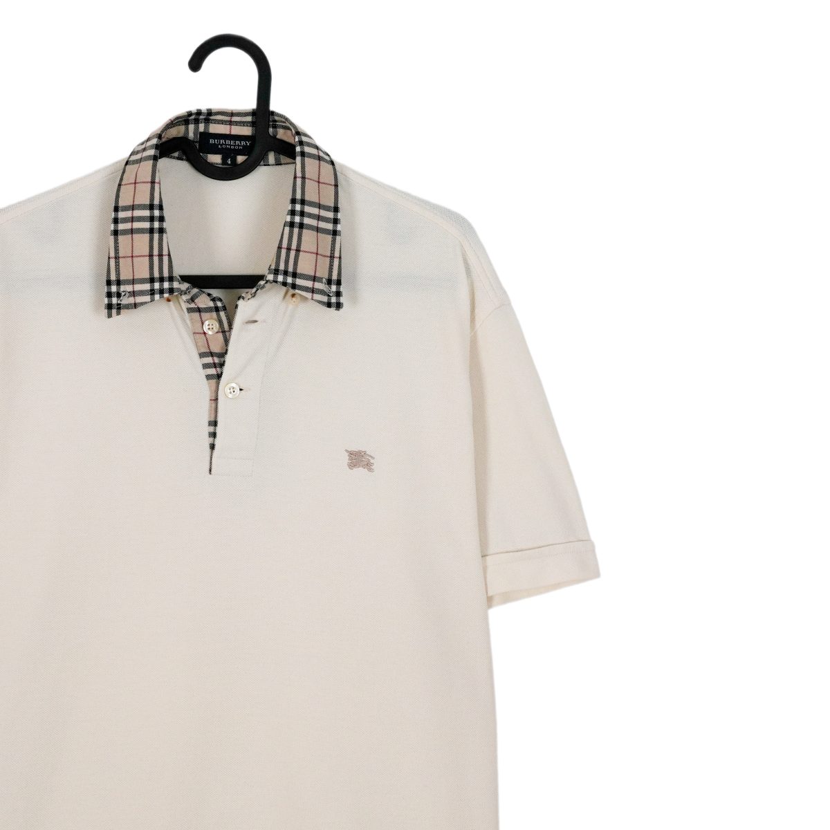 Burberry London Beige Nova Check Embroidered Logo Polo Shirt — photo 2