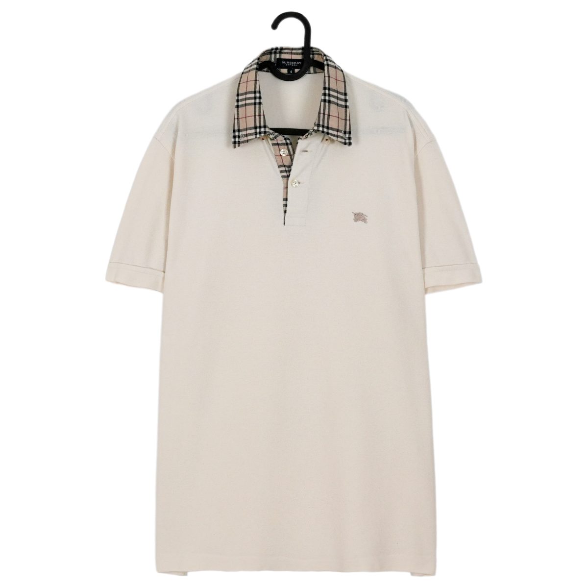 Burberry London Beige Nova Check Embroidered Logo Polo Shirt