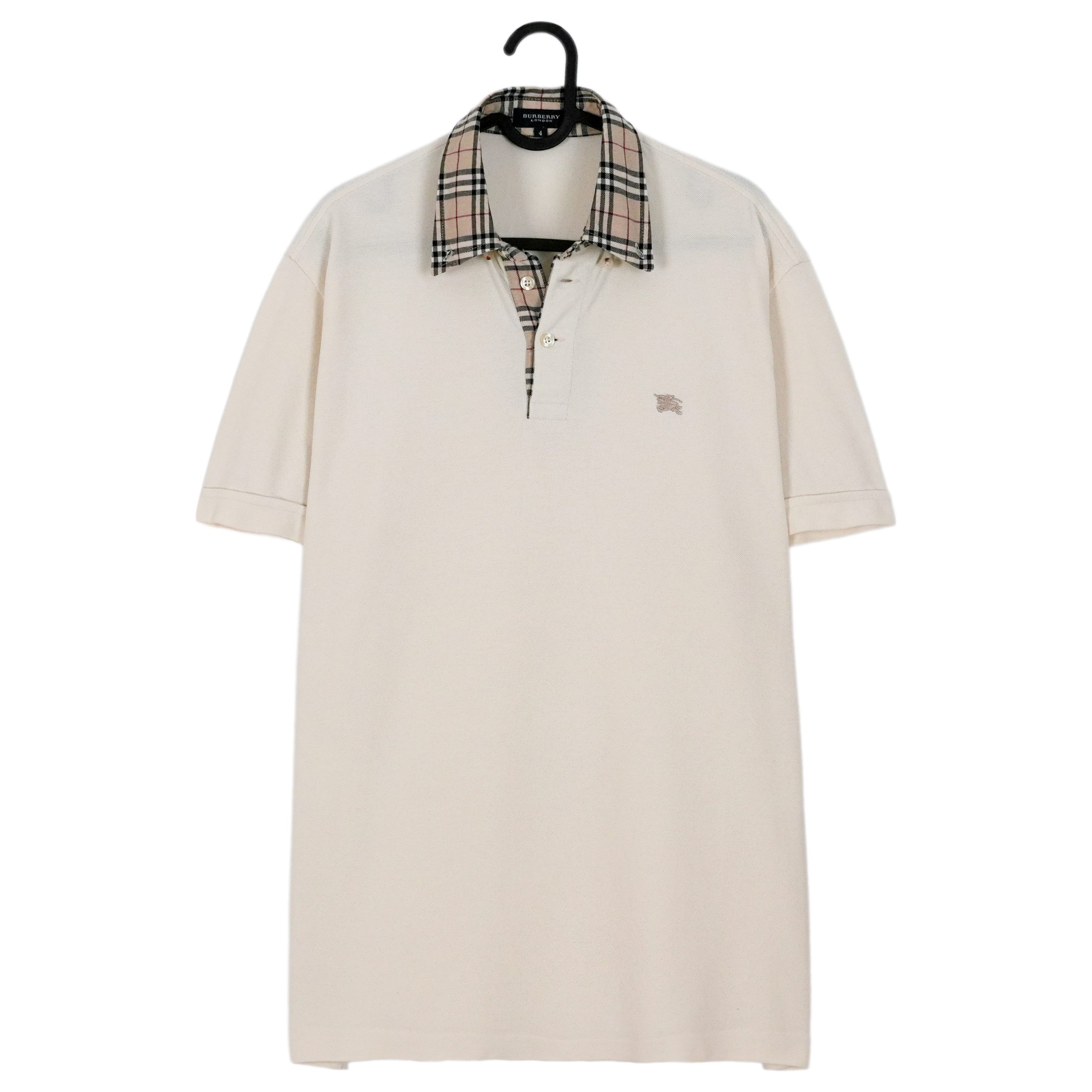 Burberry London Beige Nova Check Embroidered Logo Polo Shirt