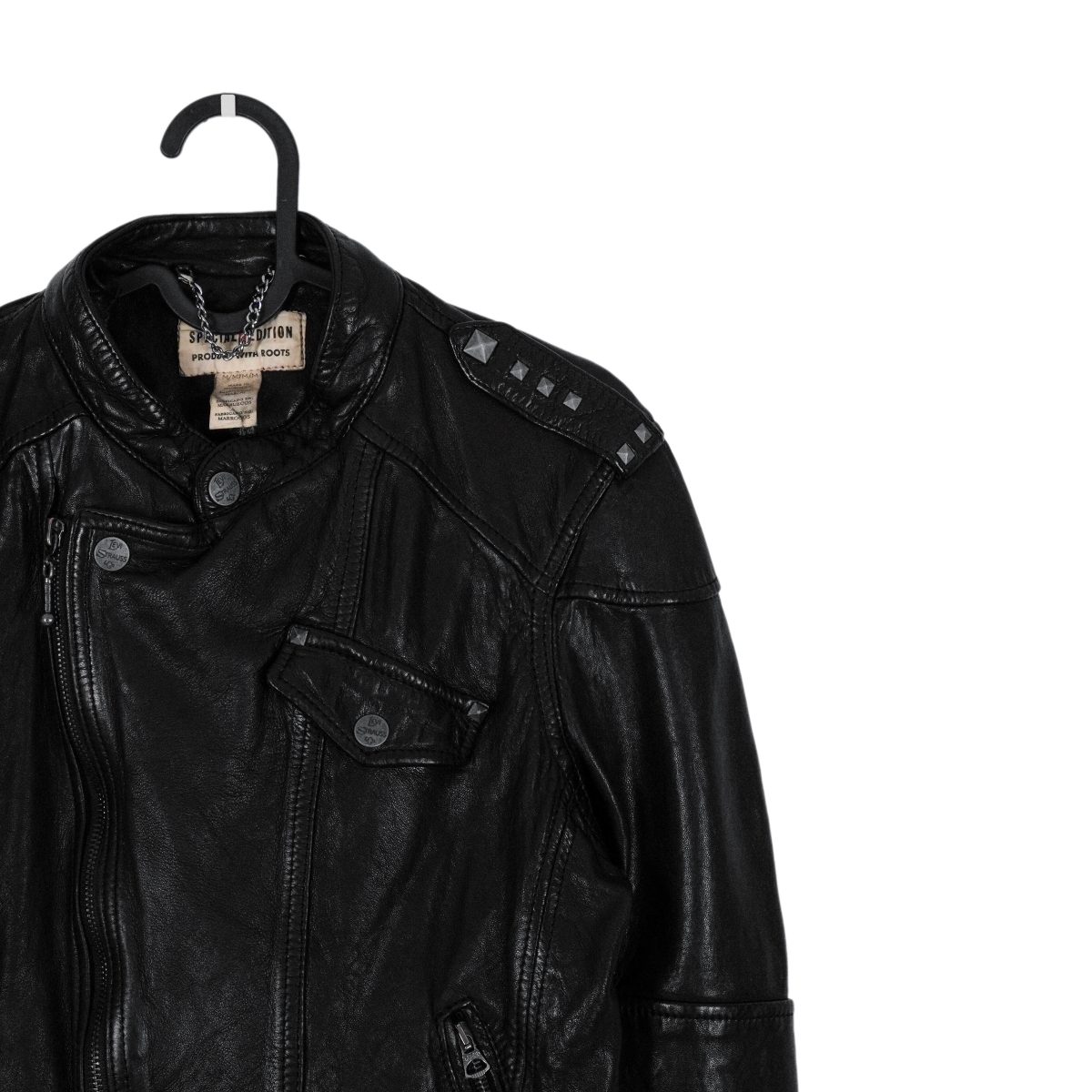 Levi's Special Edition Black Leather Studded Moto Jacket — photo 3