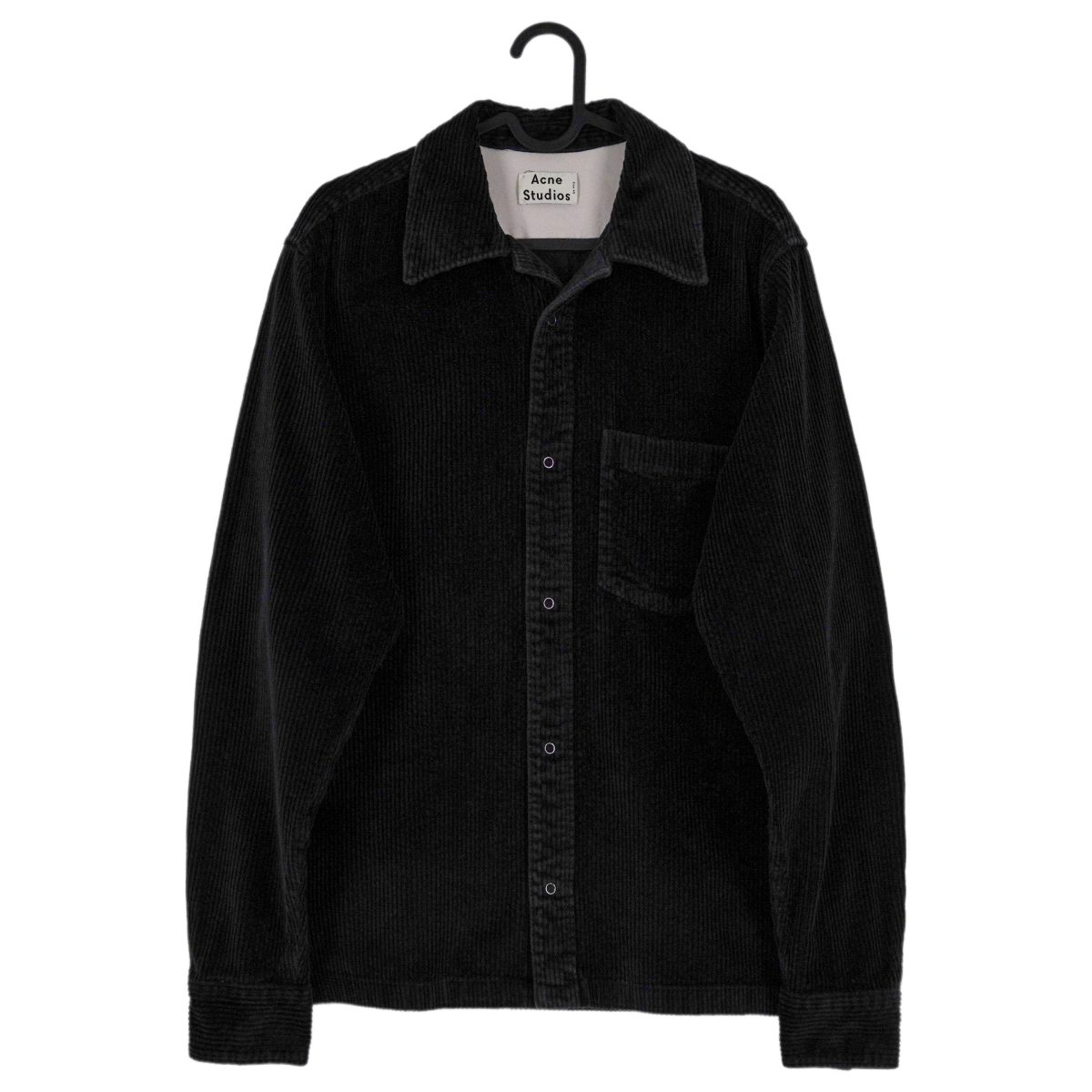 Acne Studios Black Wide Wale Corduroy Overshirt Mens Jacket