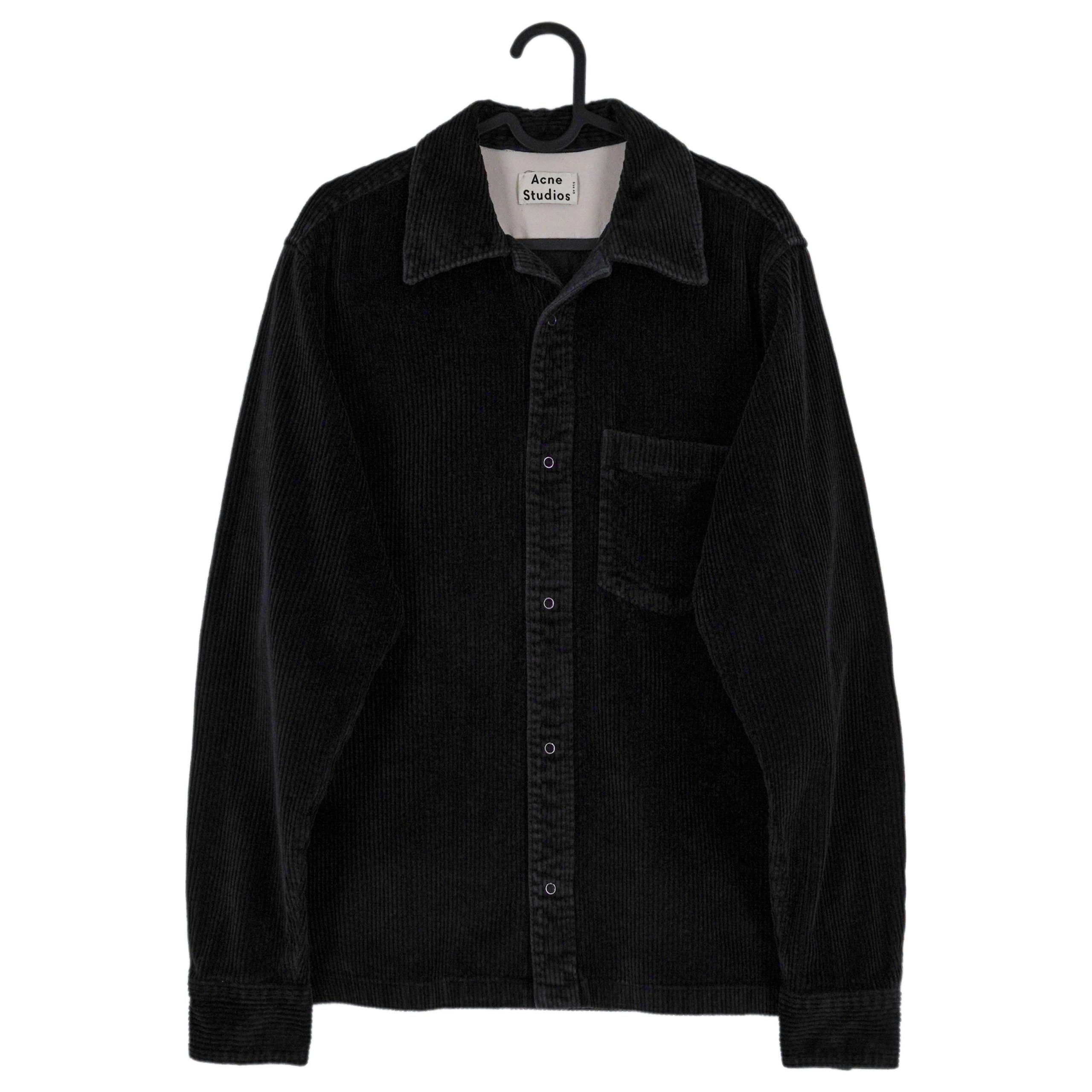 Acne Studios Black Wide Wale Corduroy Overshirt Mens Jacket