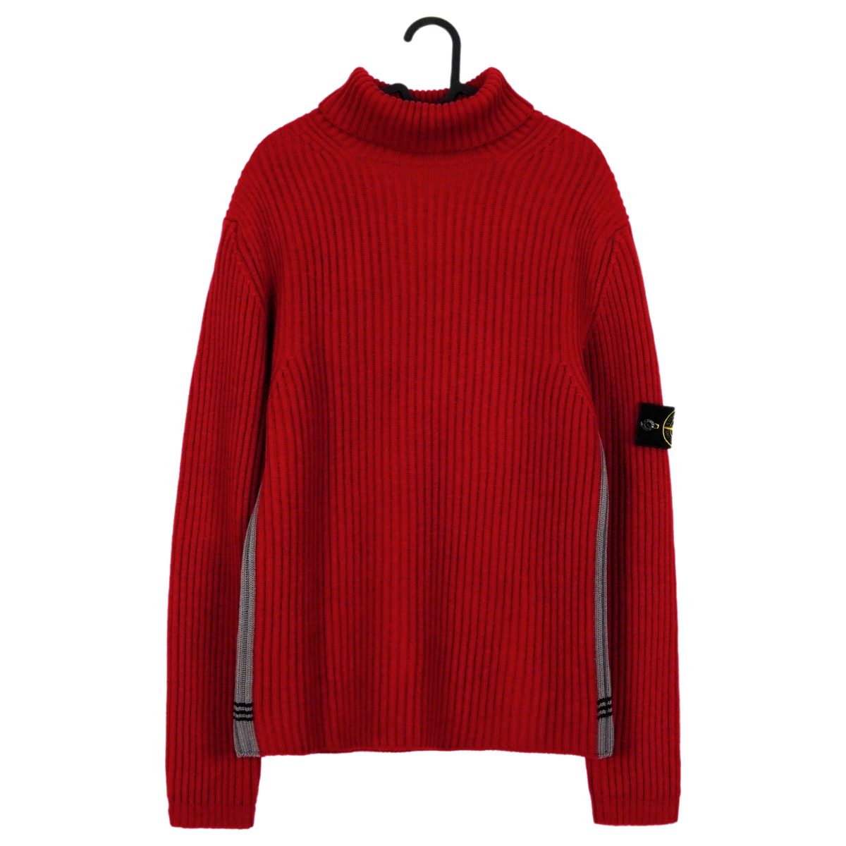 Vintage Stone Island 2001 Red Chunky Wool Turtleneck Sweater
