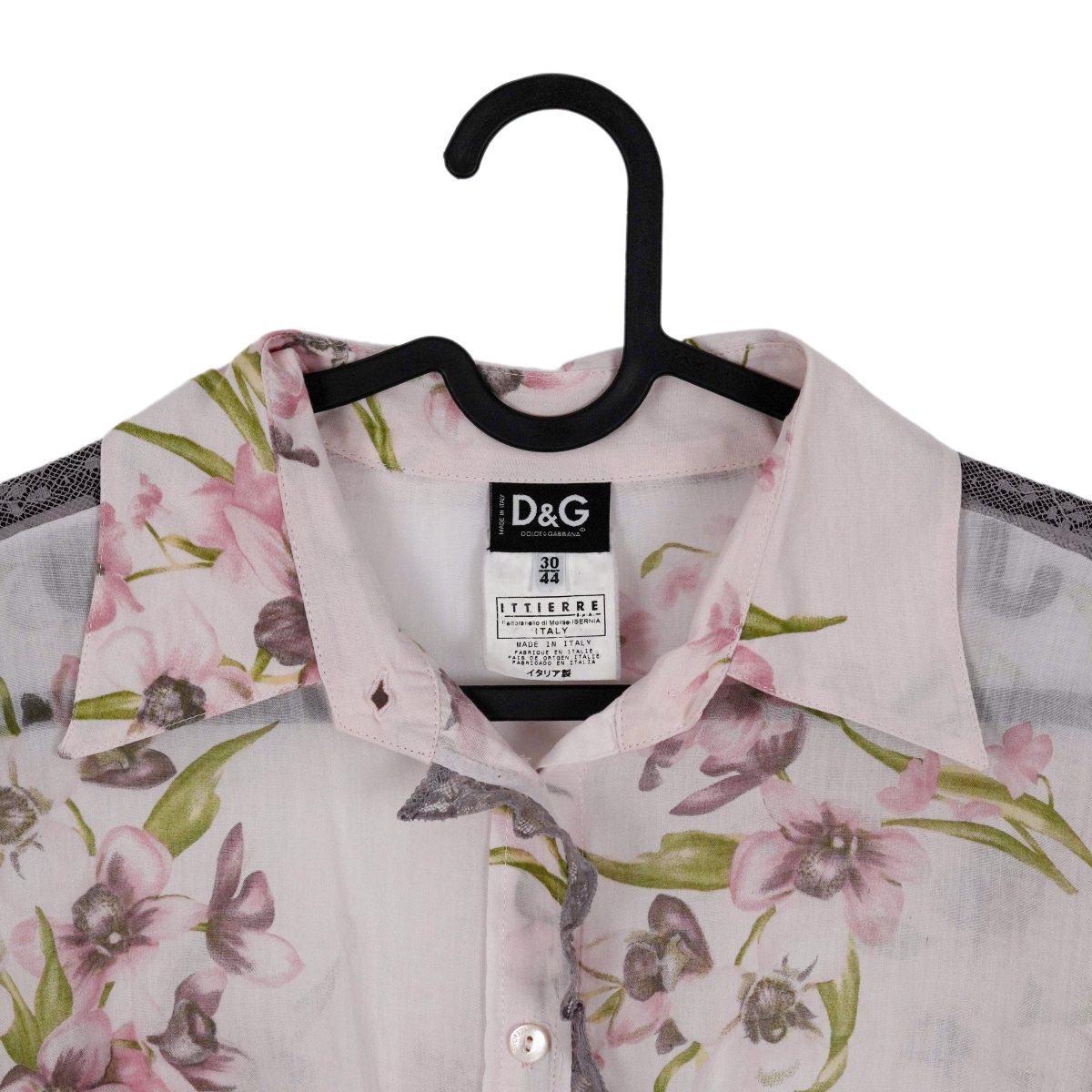 Vintage Dolce Gabbana Pink Floral Print Womens Pastel Shirt — photo 3