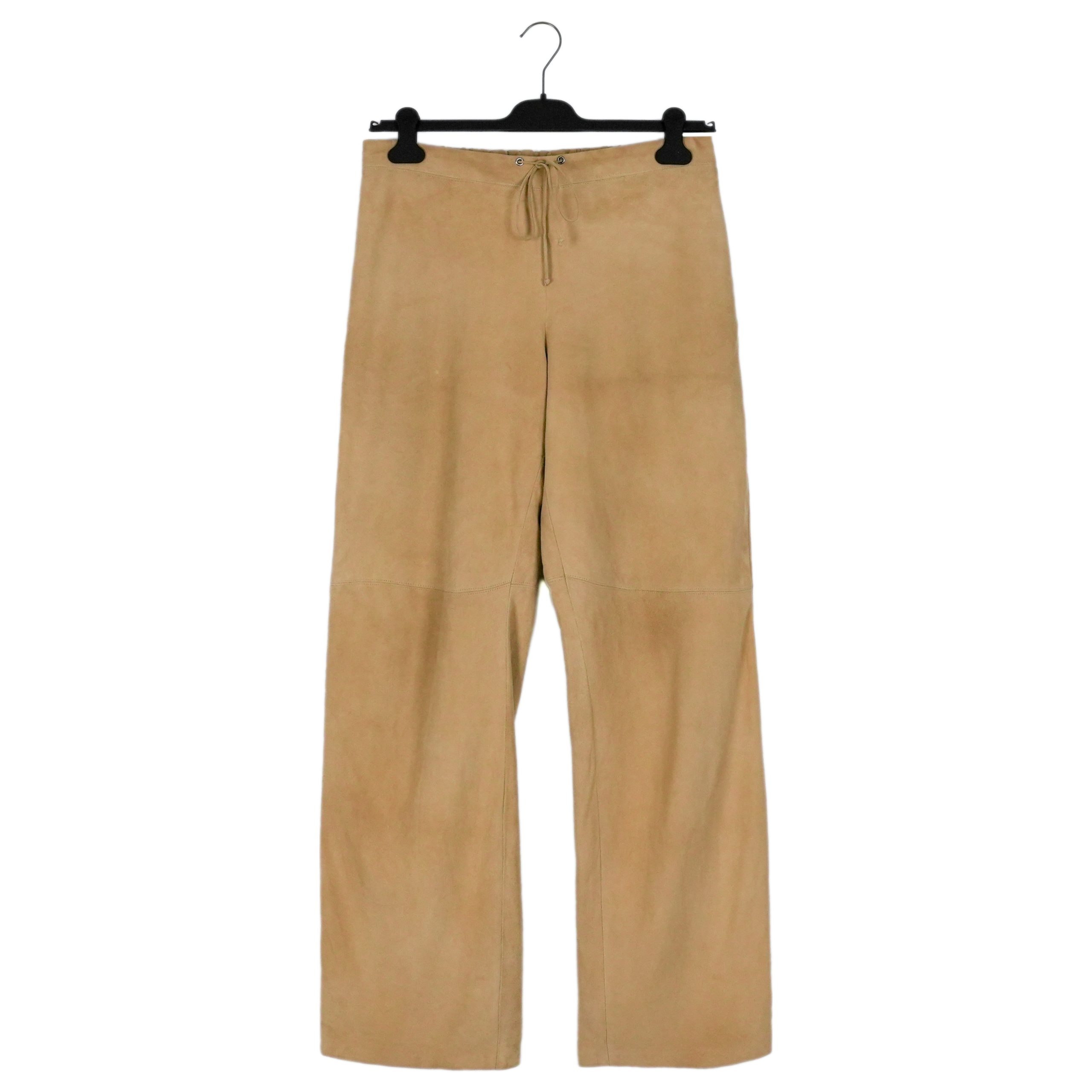 Polo Sport Ralph Lauren Beige Suede Leather Trousers Pants