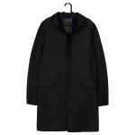 Prada AW 2009 Black Wool Blend Hidden Button Coat Jacket