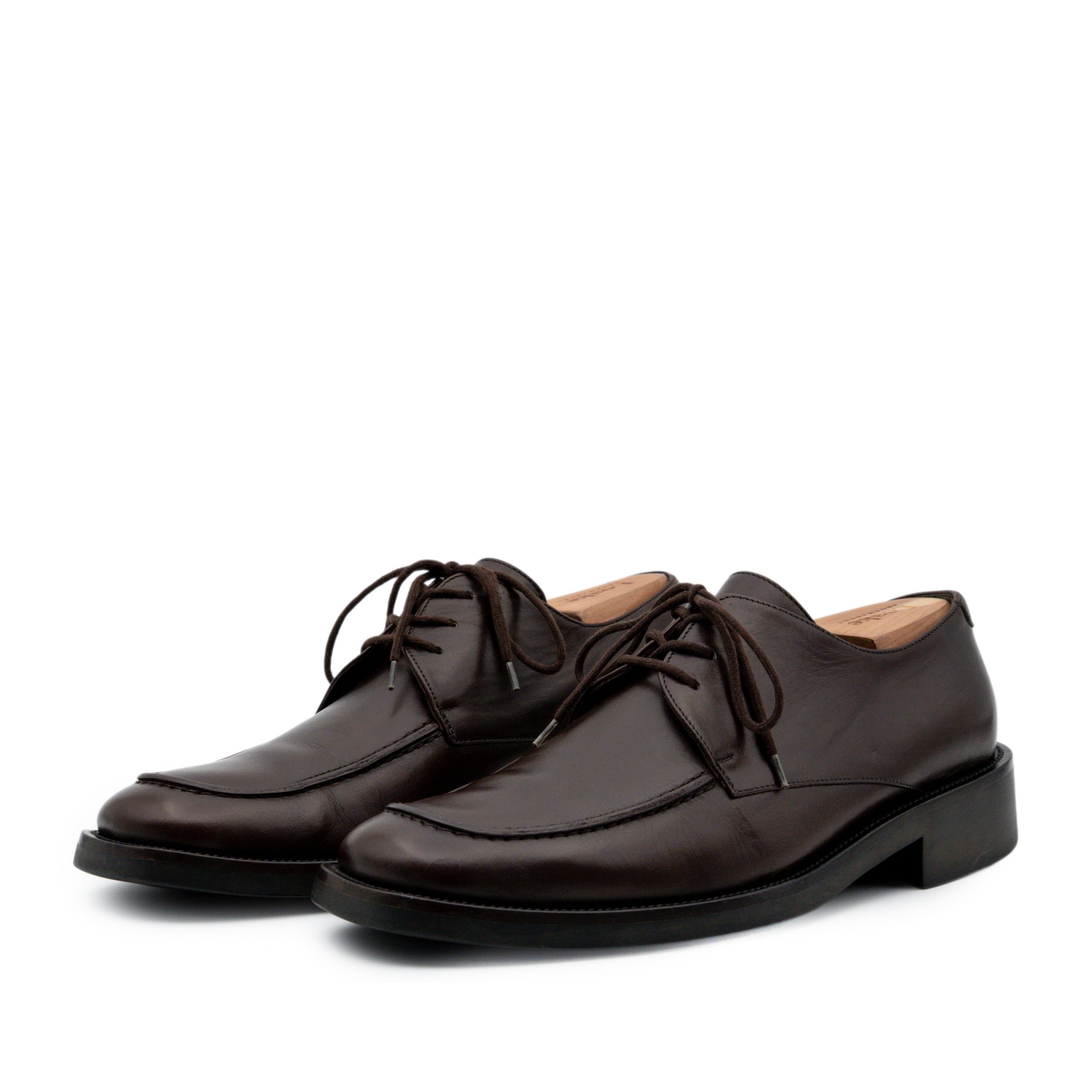 Gucci Tom Ford Era Dark Brown Leather Apron Toe Derby Shoes