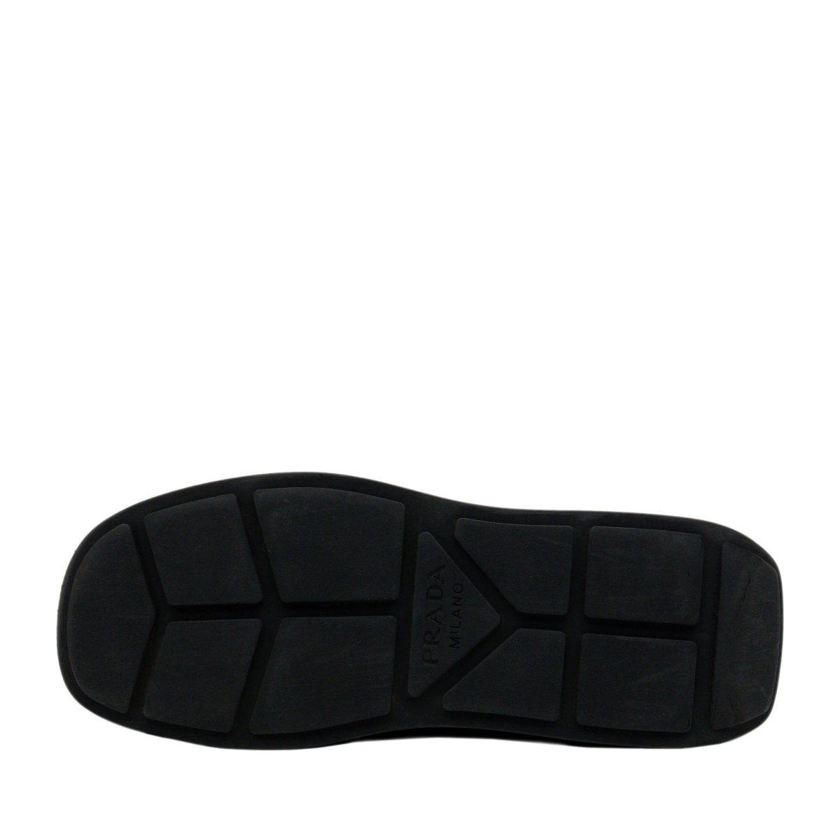 Prada Milano Black Leather Triangle Logo Platform Shoes — photo 5