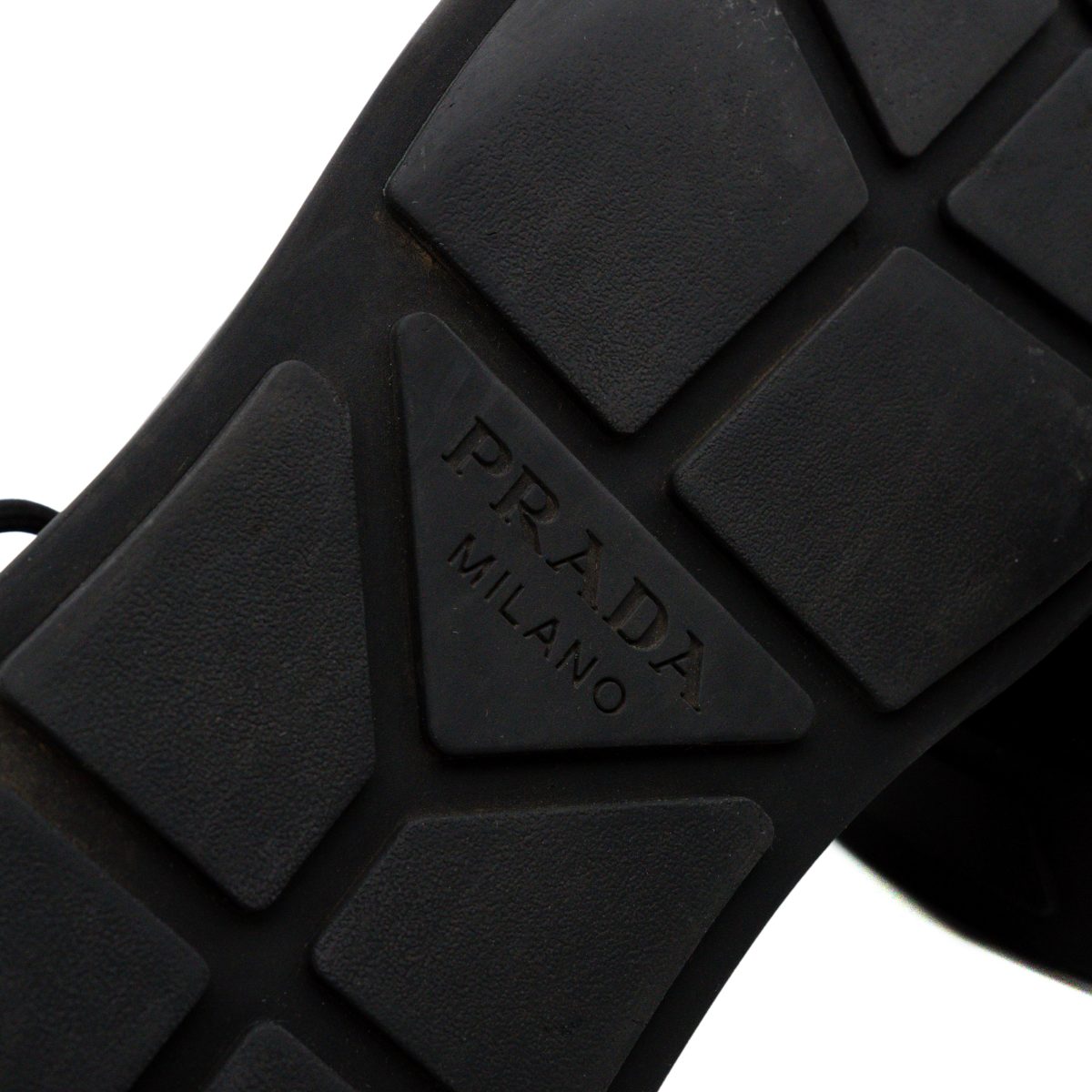 Prada Milano Black Leather Triangle Logo Platform Shoes — photo 7