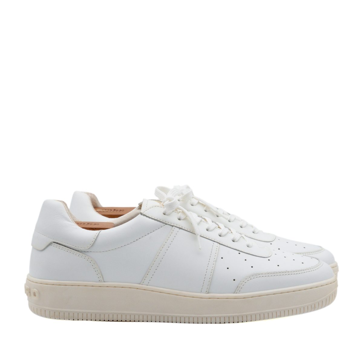 Sandro Magic White Plain Cow Leather Low Top Court Sneakers — photo 3