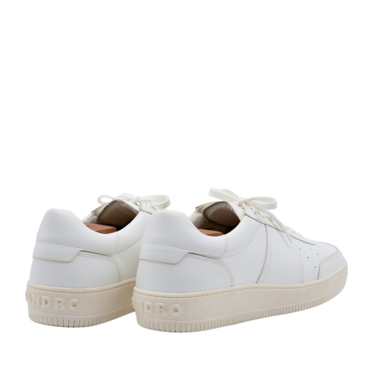 Sandro Magic White Plain Cow Leather Low Top Court Sneakers — photo 4