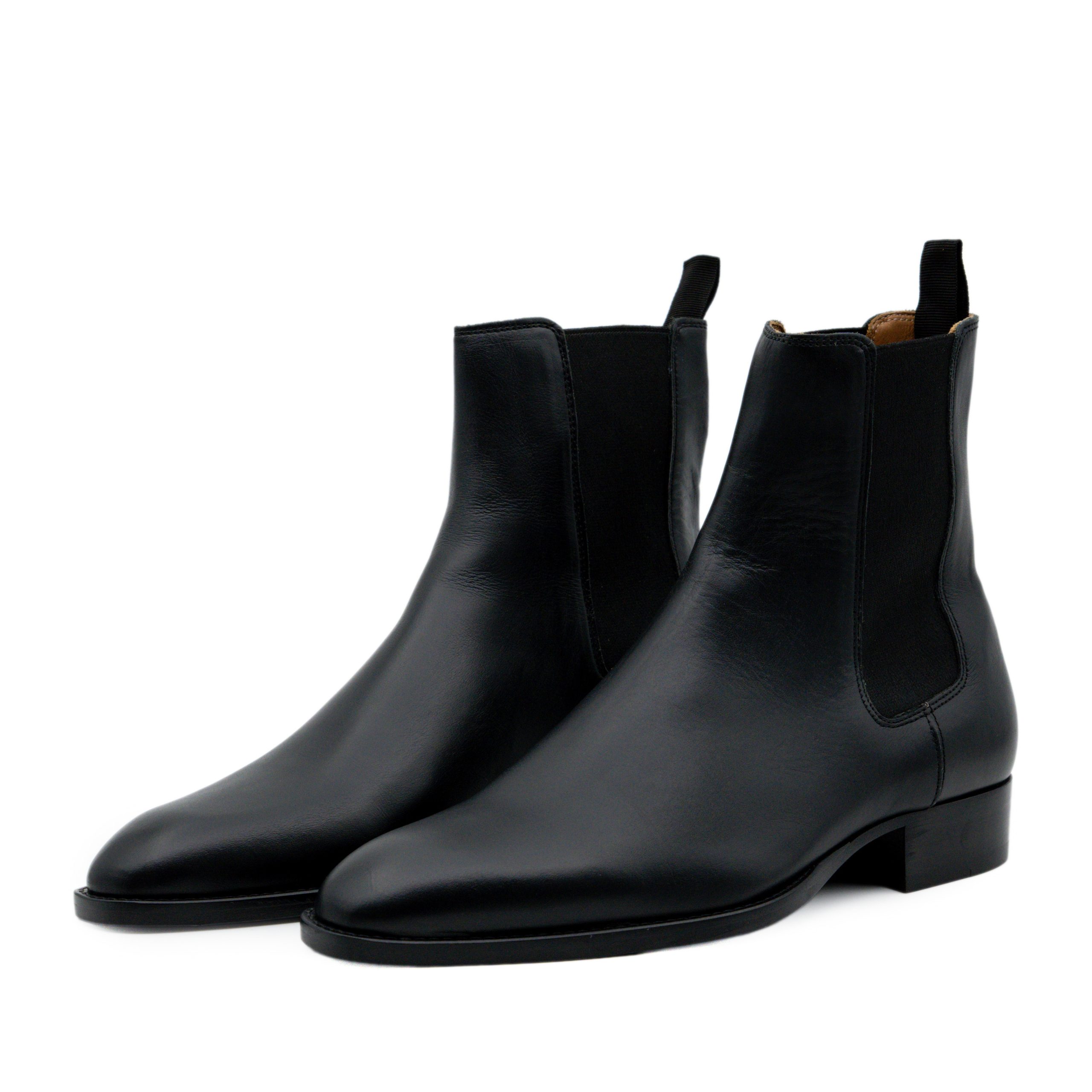 Sandro Paris Wyatt Black Smooth Leather Men's Chelsea Boots