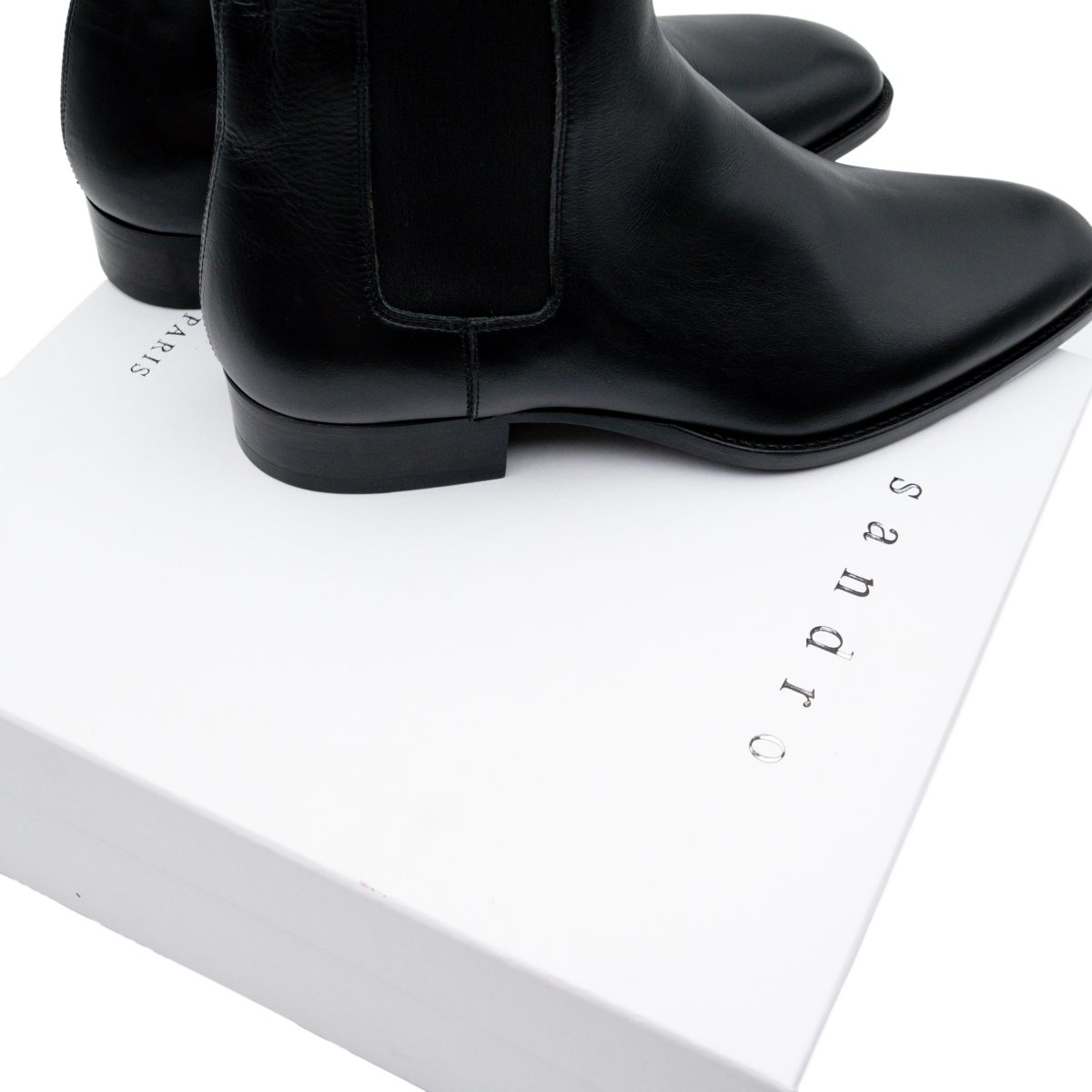 Sandro Paris Wyatt Black Smooth Leather Men's Chelsea Boots — photo 9