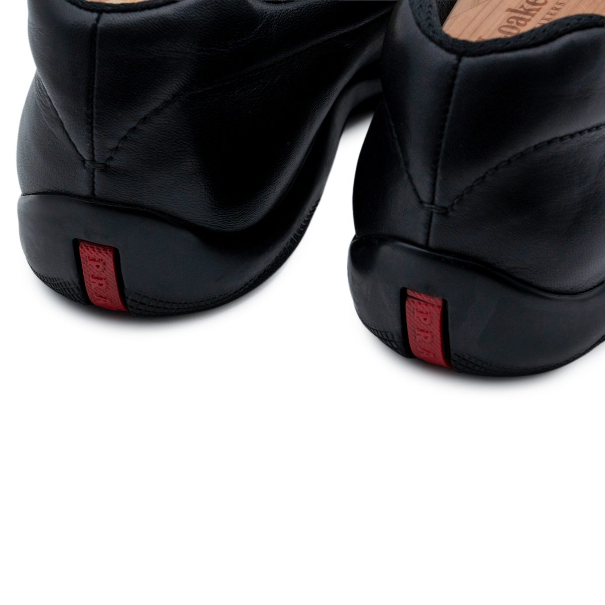 Vintage Prada Black Leather Triangle Logo Loafers Shoes — photo 8