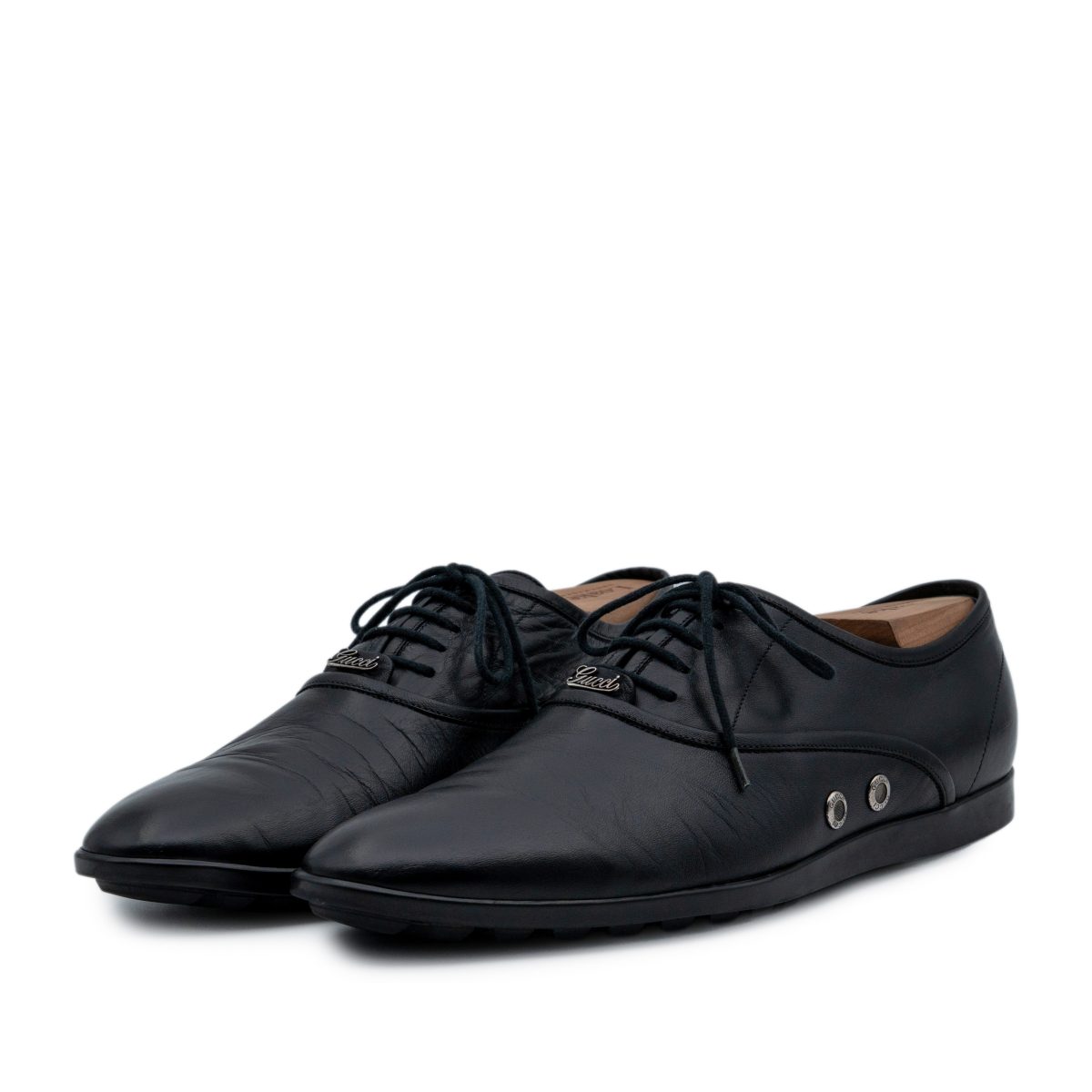 Vintage Gucci Tom Ford Era Black Leather Dress Oxford Shoes