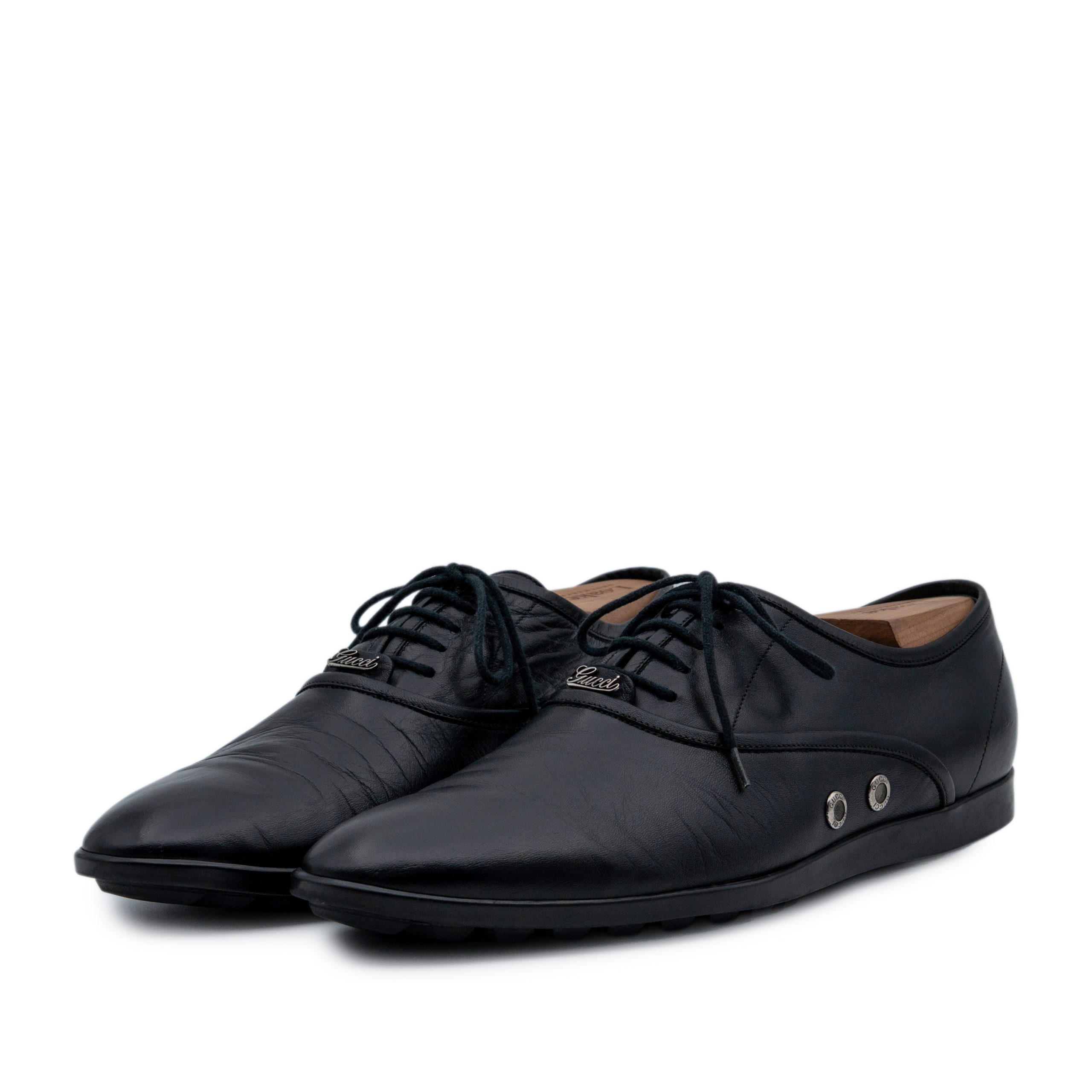 Vintage Gucci Tom Ford Era Black Leather Dress Oxford Shoes