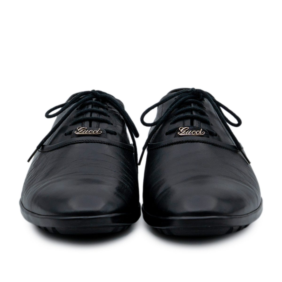 Vintage Gucci Tom Ford Era Black Leather Dress Oxford Shoes — photo 2