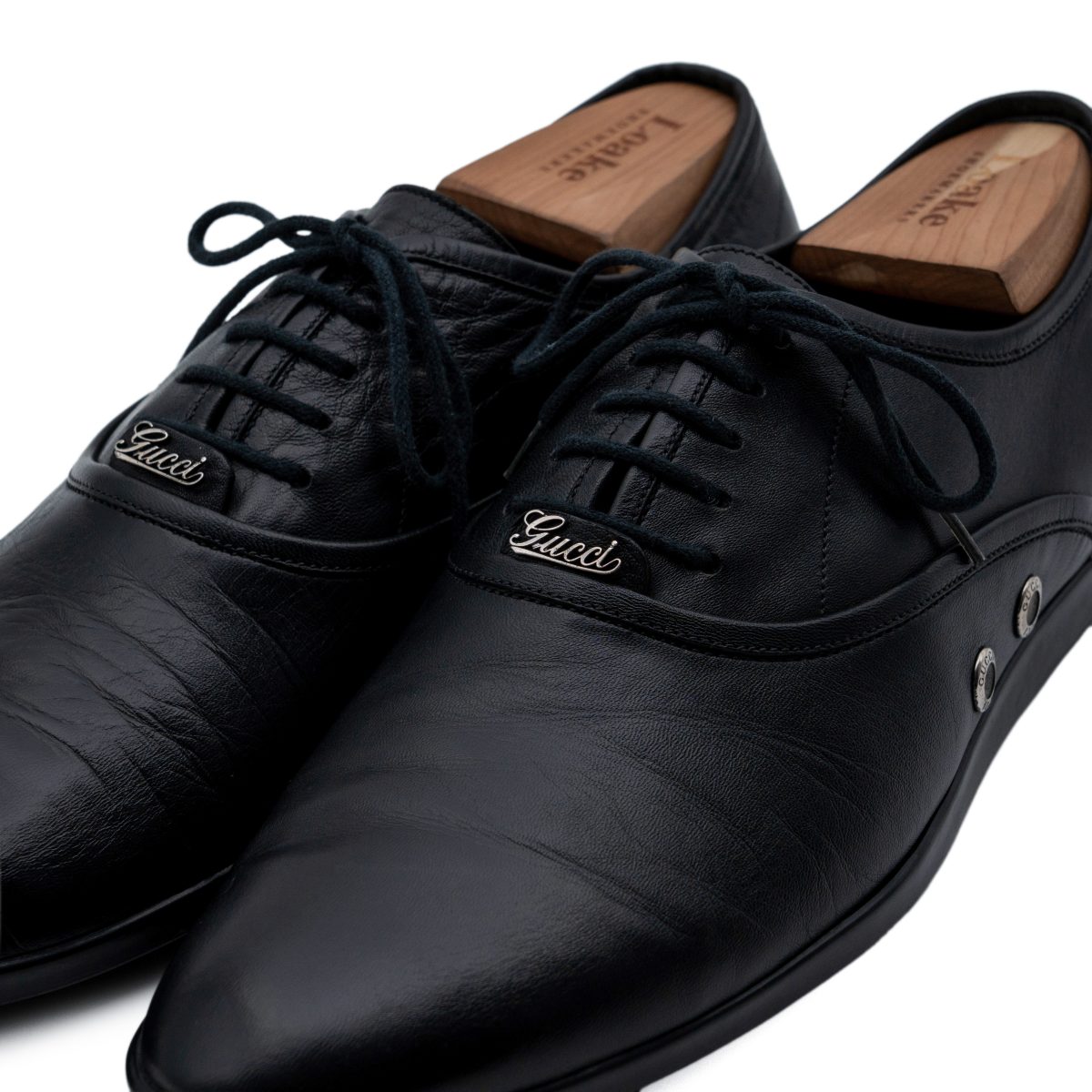 Vintage Gucci Tom Ford Era Black Leather Dress Oxford Shoes — photo 7