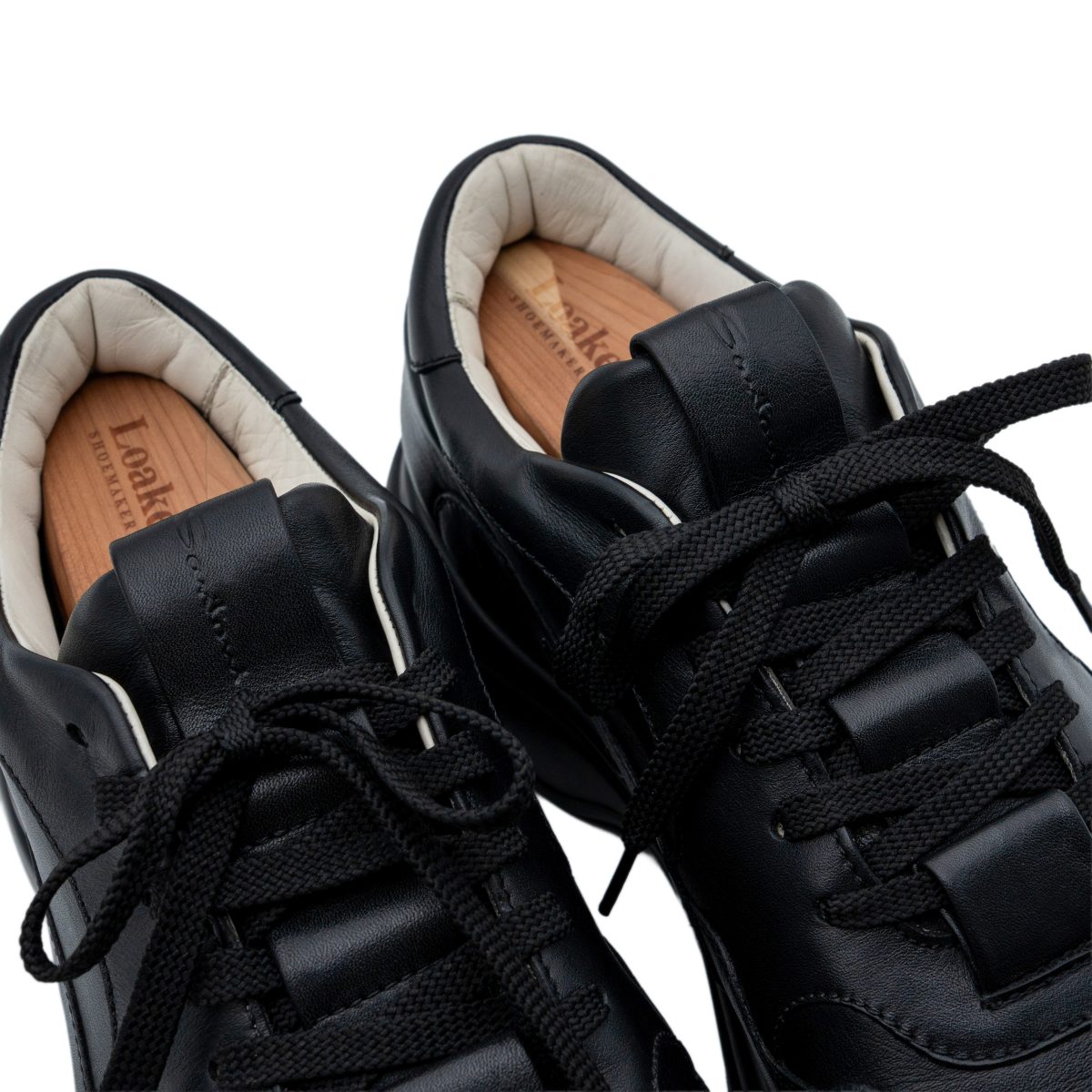 Santoni Black Smooth Leather Chunky Sole Shoes Sneakers — photo 8