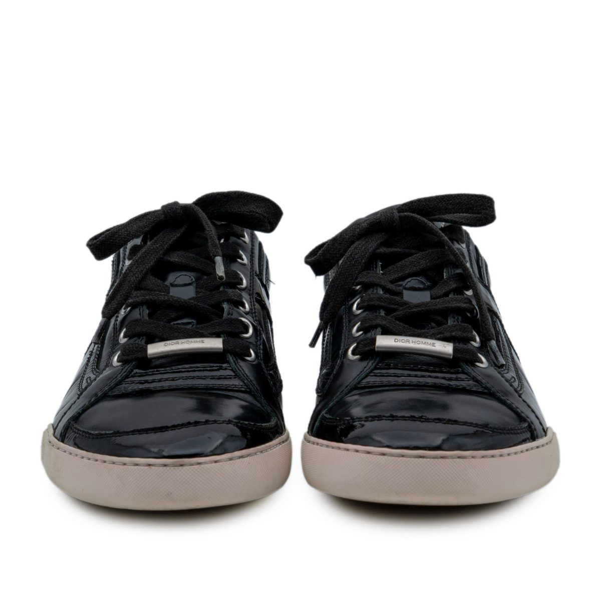 Dior Homme SS2010 Black Leather Patent Panel Shoes Sneakers — photo 2