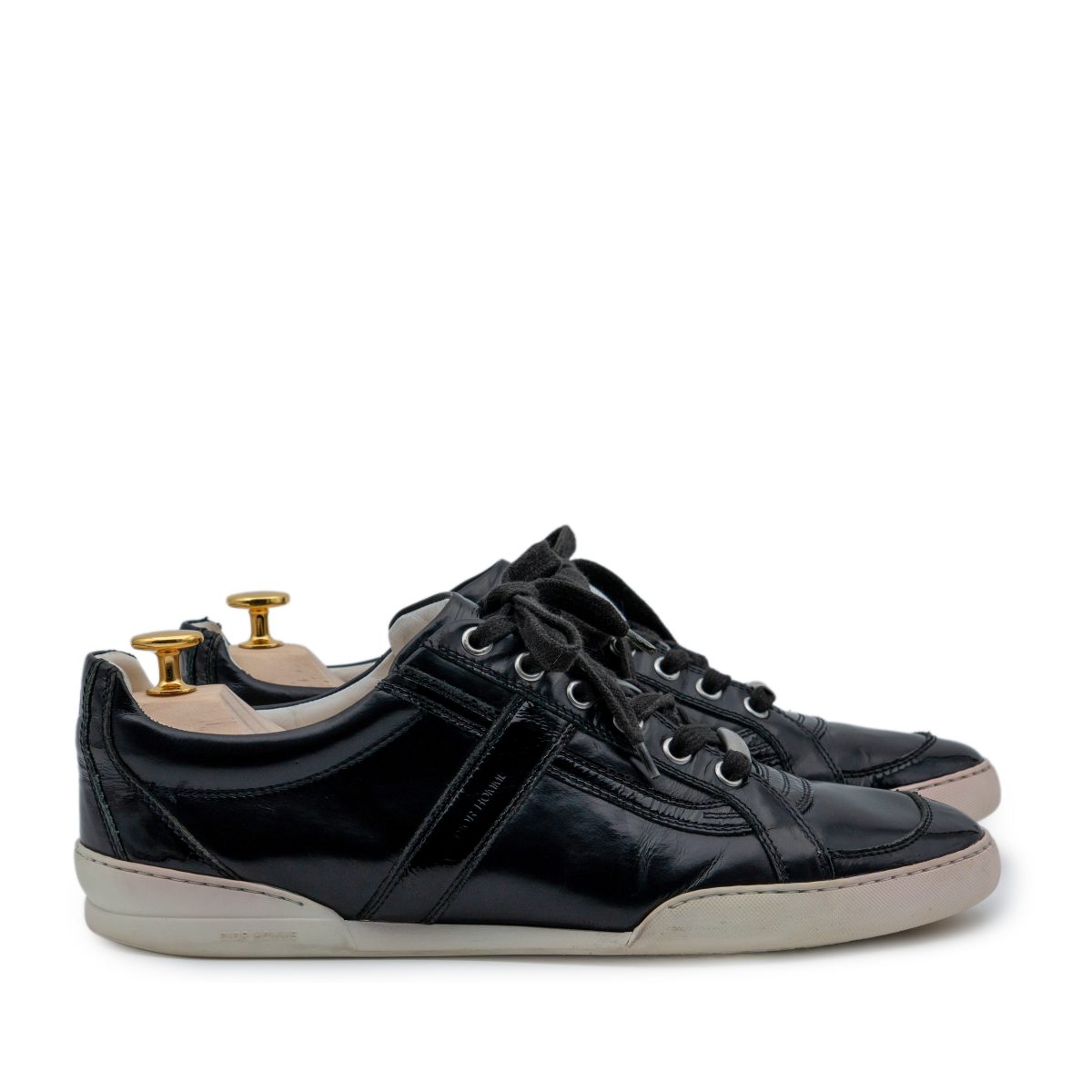 Dior Homme SS2010 Black Leather Patent Panel Shoes Sneakers — photo 3