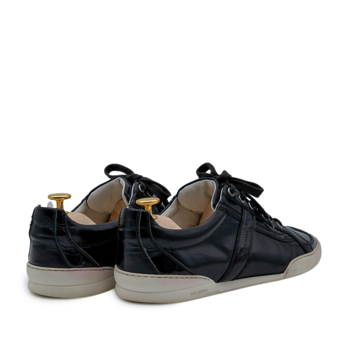 Dior Homme SS2010 Black Leather Patent Panel Shoes Sneakers — photo 4
