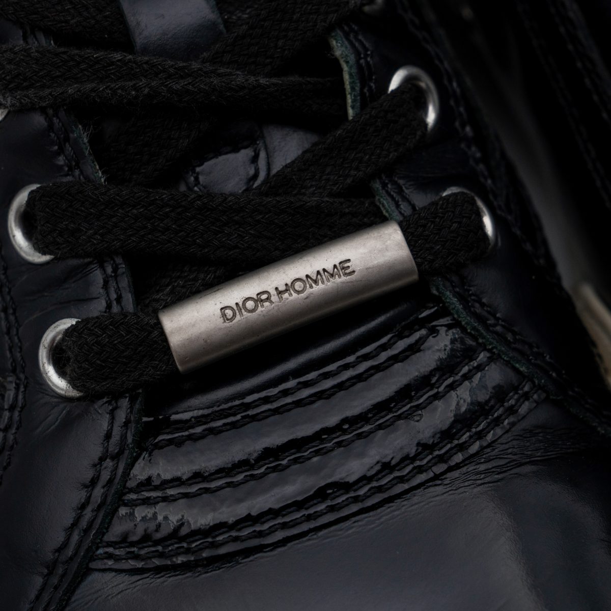 Dior Homme SS2010 Black Leather Patent Panel Shoes Sneakers — photo 7