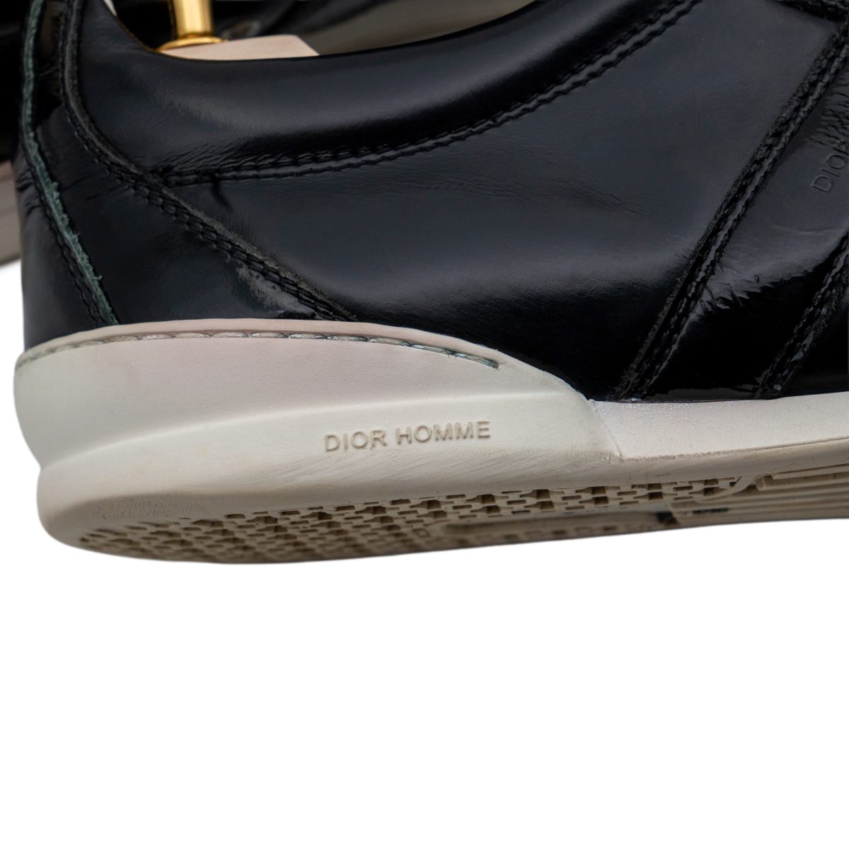 Dior Homme SS2010 Black Leather Patent Panel Shoes Sneakers — photo 8