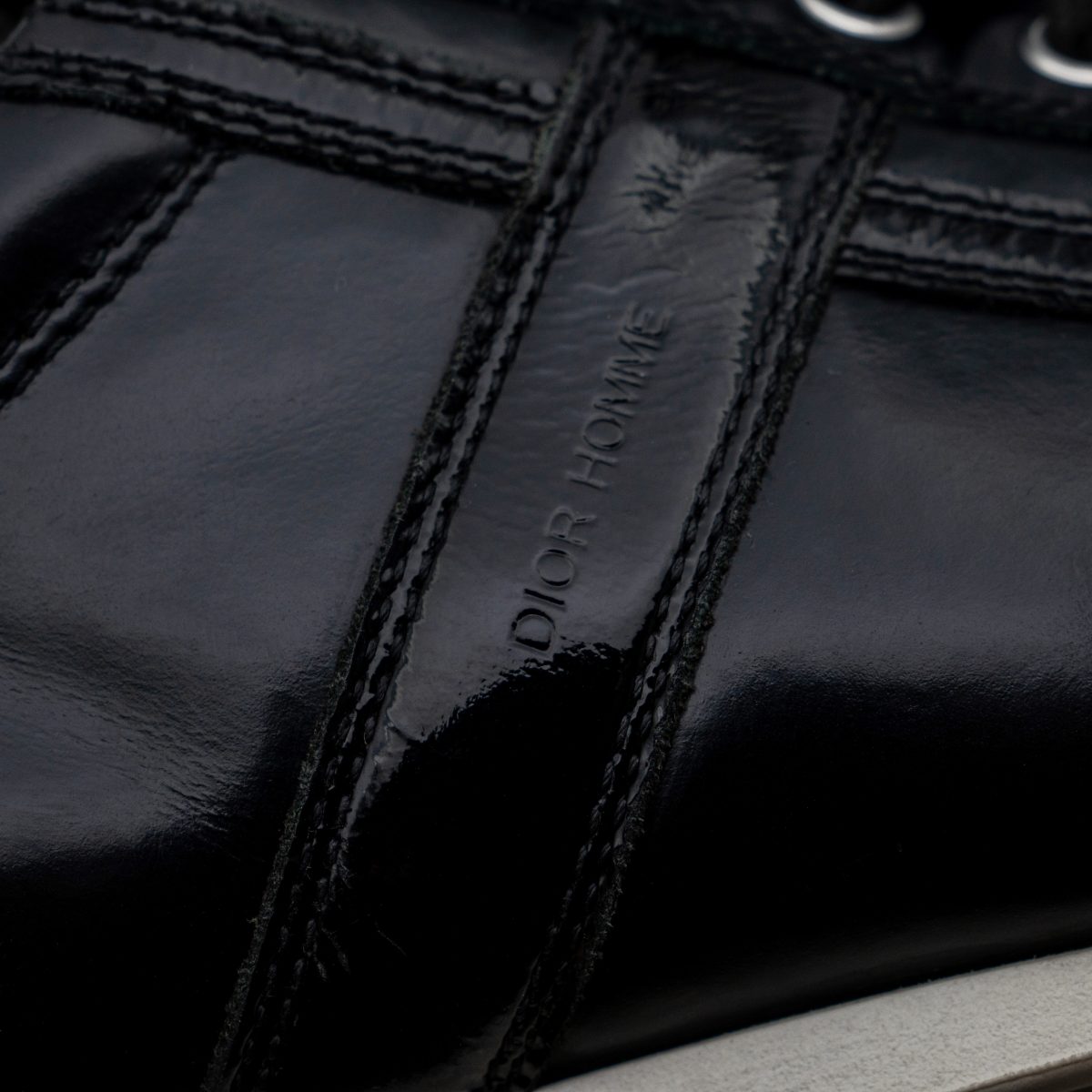 Dior Homme SS2010 Black Leather Patent Panel Shoes Sneakers — photo 10