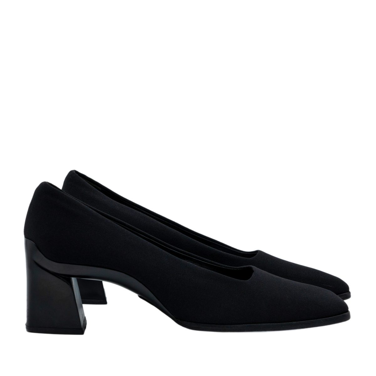 Vintage Prada Black Square Toe Sculptural Block Heel Pumps — photo 3
