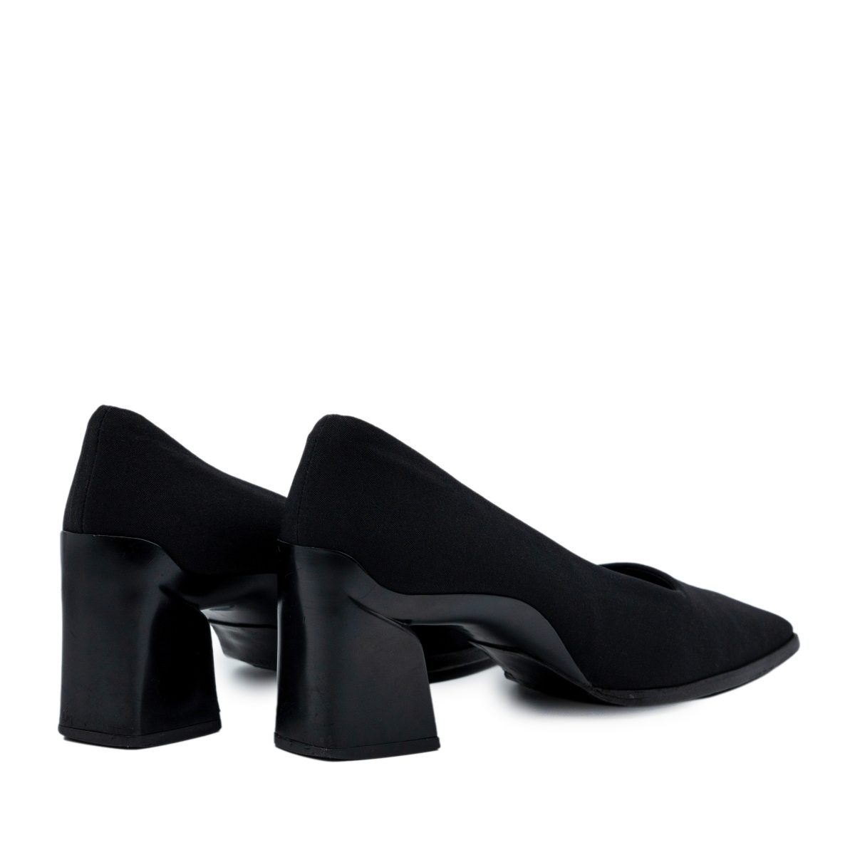 Vintage Prada Black Square Toe Sculptural Block Heel Pumps — photo 4