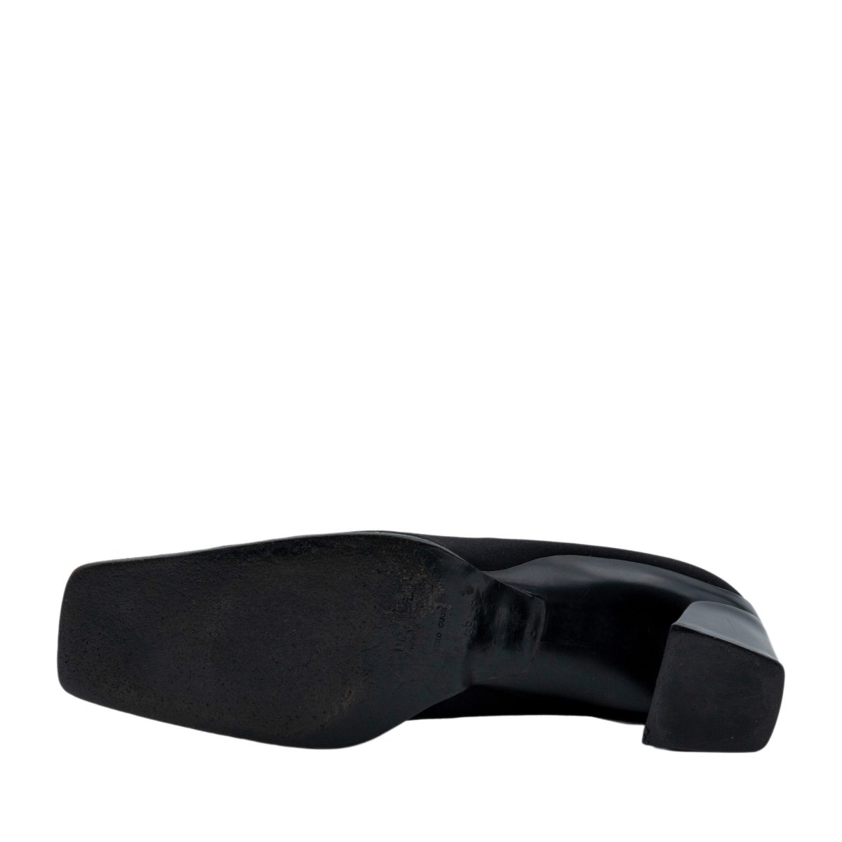Vintage Prada Black Square Toe Sculptural Block Heel Pumps — photo 5