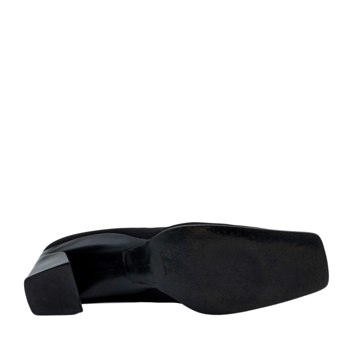 Vintage Prada Black Square Toe Sculptural Block Heel Pumps — photo 6