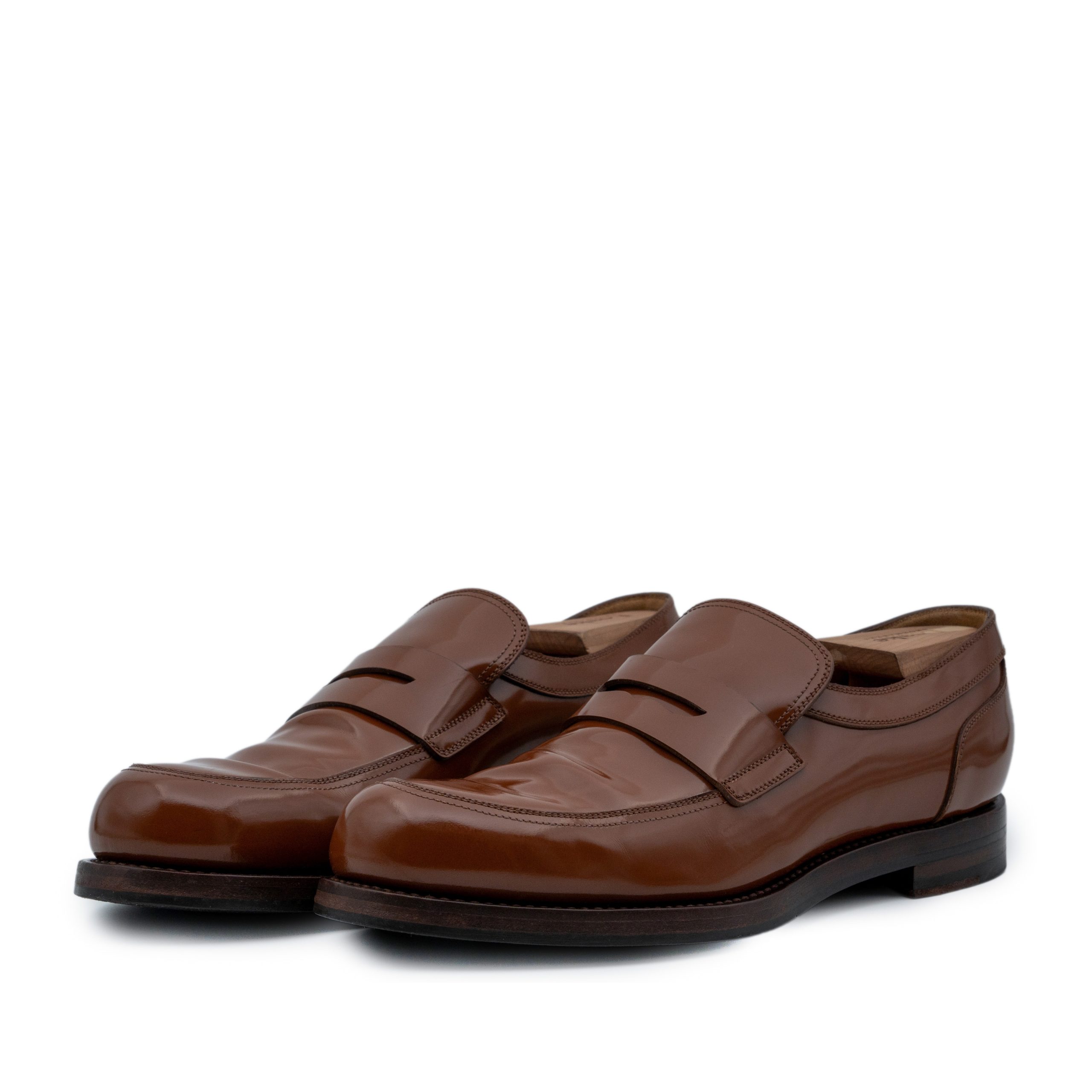 Vintage Gucci Brown Leather Goodyear Penny Loafers Shoes