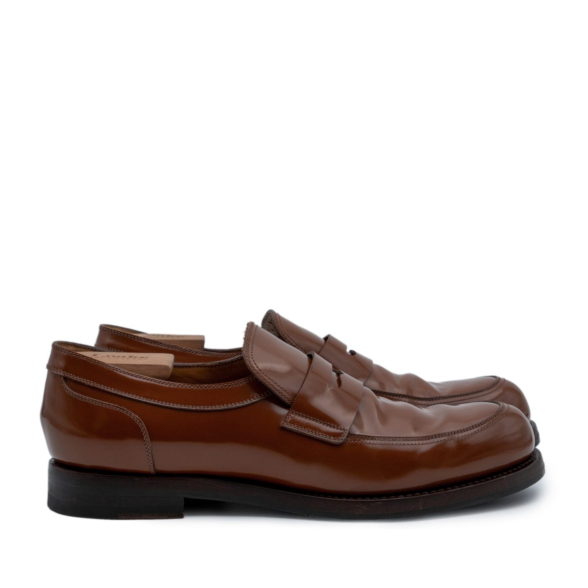 Vintage Gucci Brown Leather Goodyear Penny Loafers Shoes — photo 3