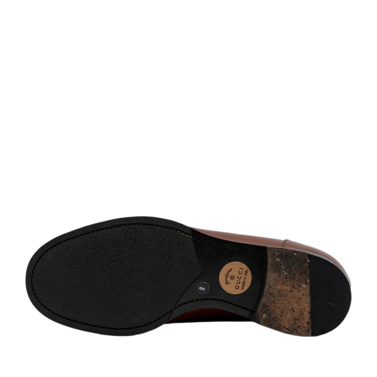 Vintage Gucci Brown Leather Goodyear Penny Loafers Shoes — photo 5