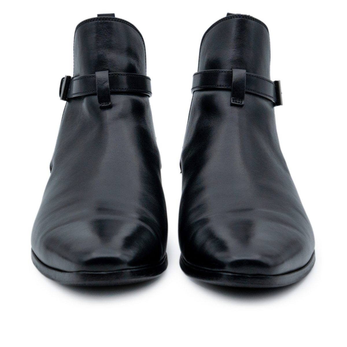 Prada Milano Black Smooth Leather Logo Jodhpur Ankle Boots — photo 2