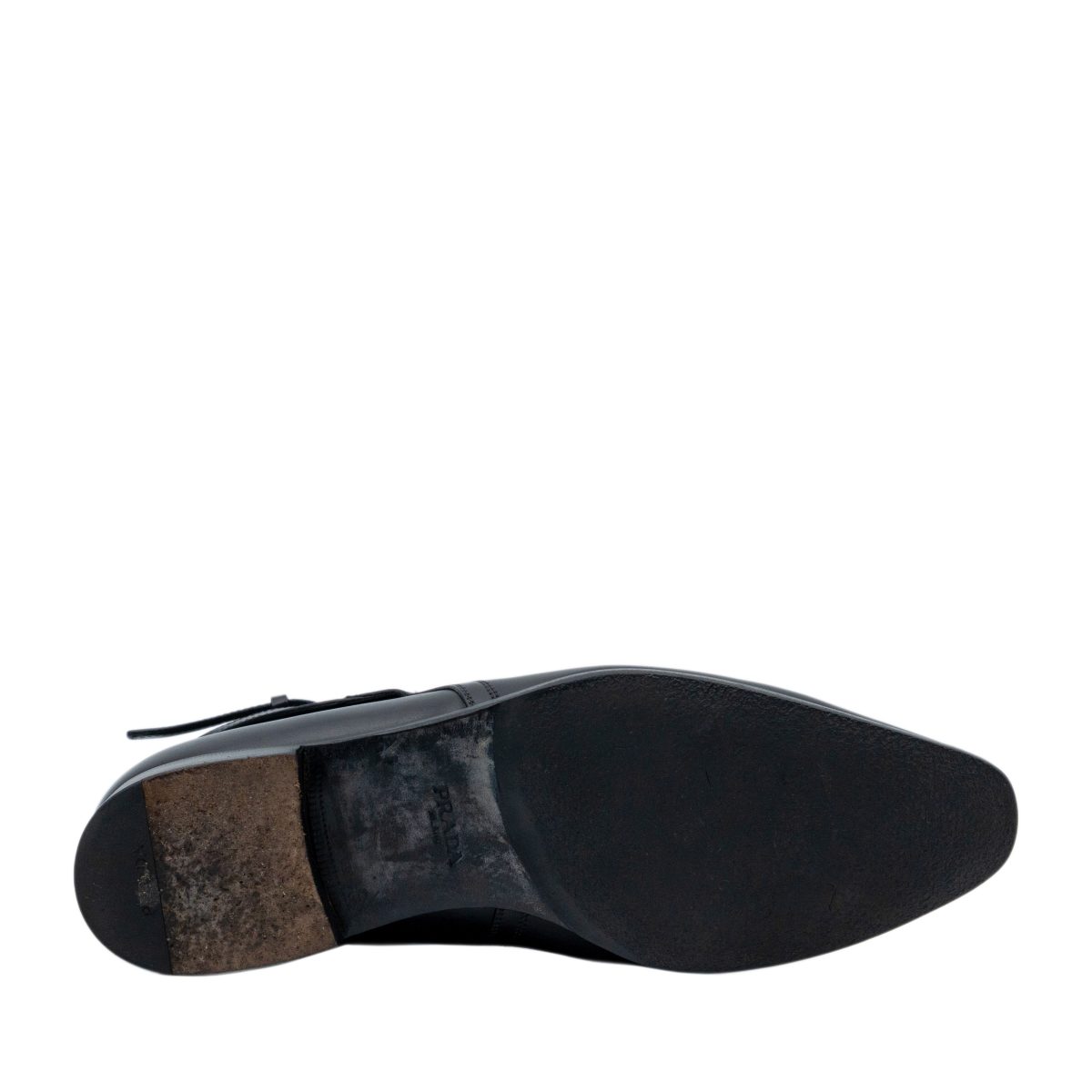 Prada Milano Black Smooth Leather Logo Jodhpur Ankle Boots — photo 6